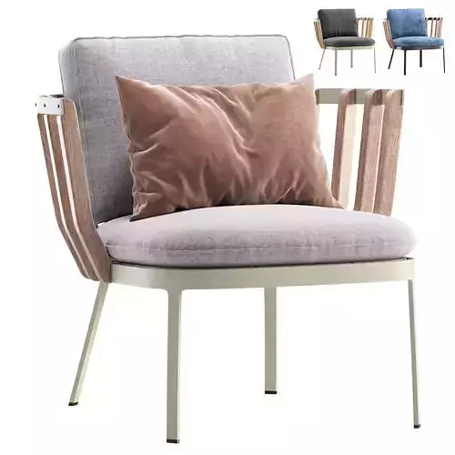 Swing Outdoor Teak Club Armchair By Ethimo 3D model