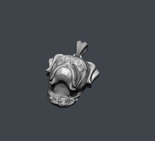 Boxer head dog pendant 3D print model_2