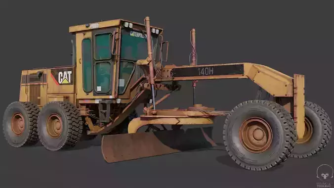 JCB Machine Caterpillar Low-poly 3D model