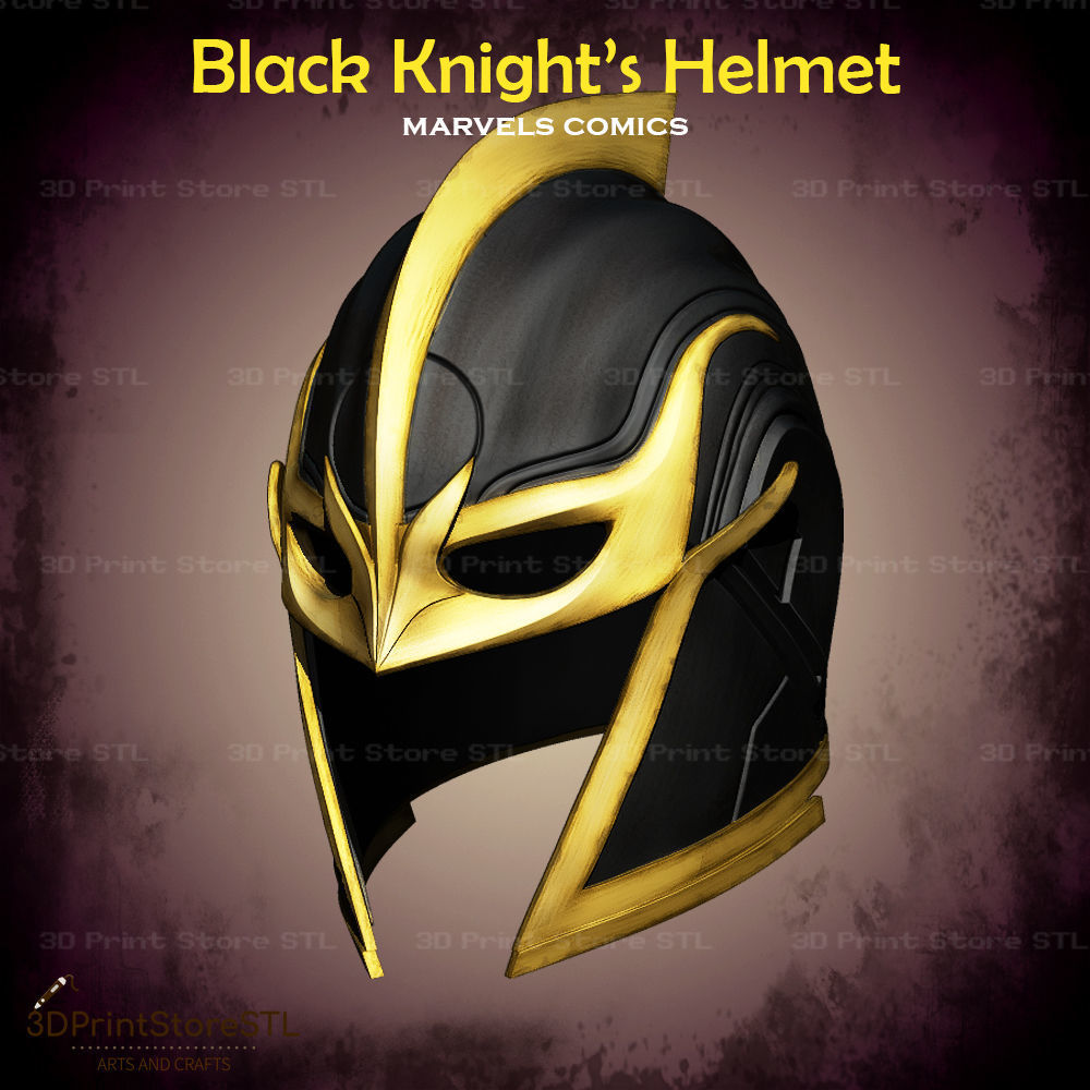 Black Knight Helmet Cosplay Marvel Comics - STL File 3D print model_1