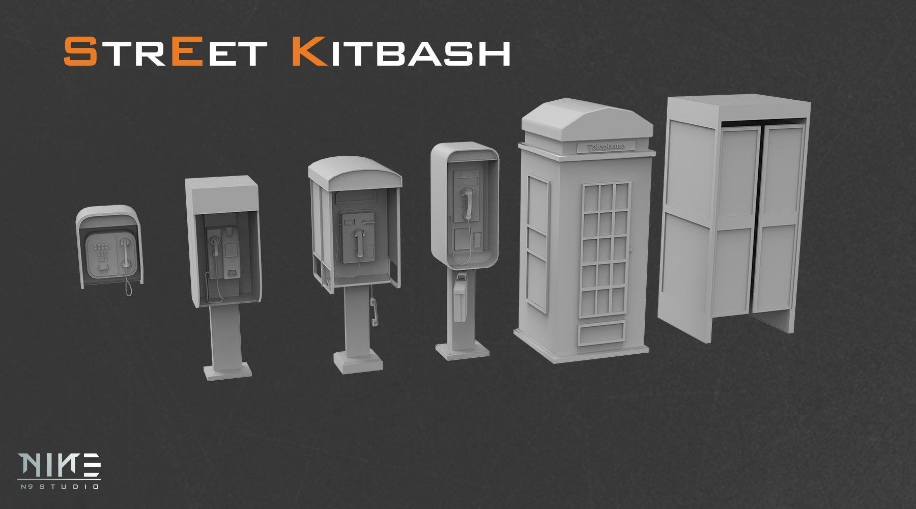 Street Kitbash 3D model_5