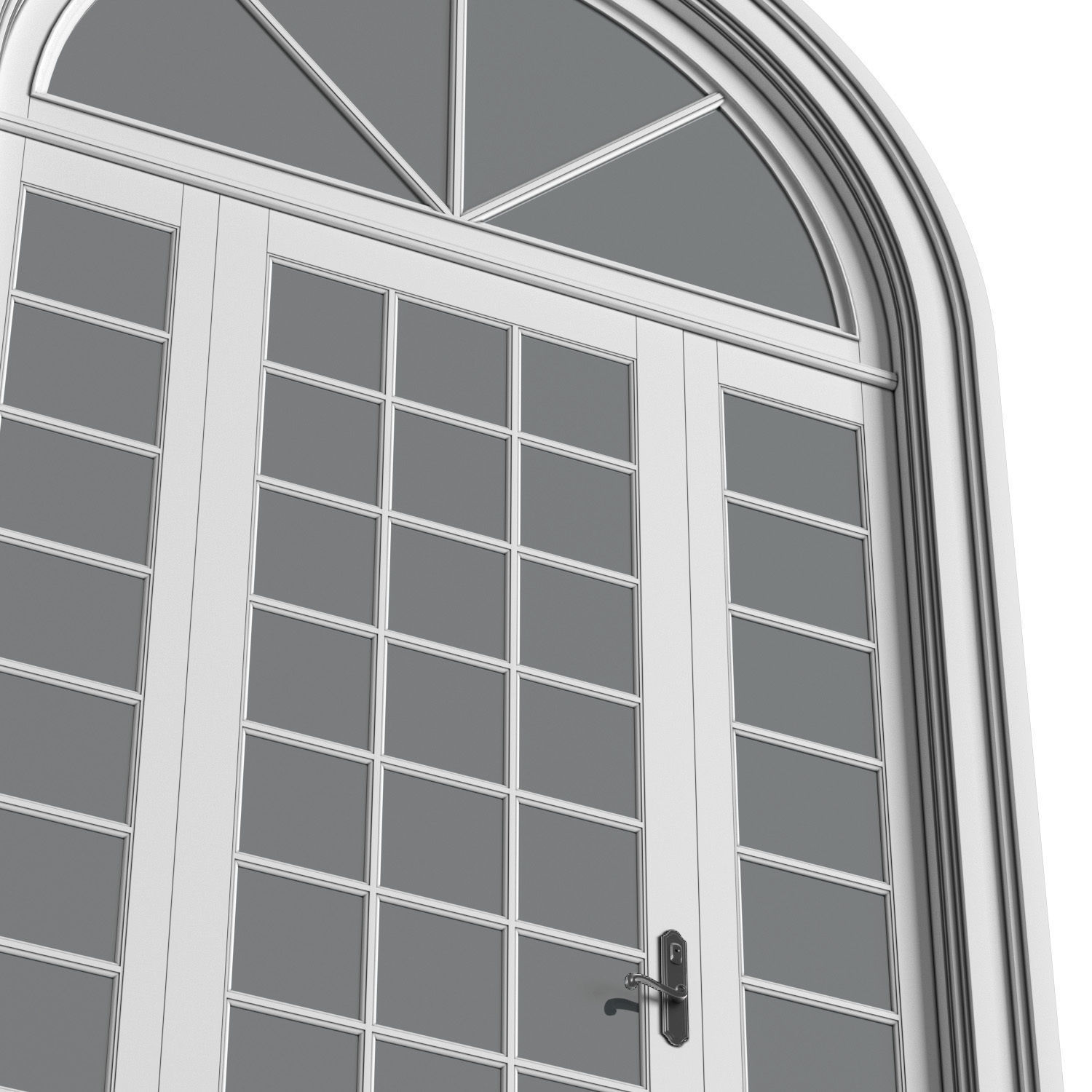Arched window in classic style 3D model_2