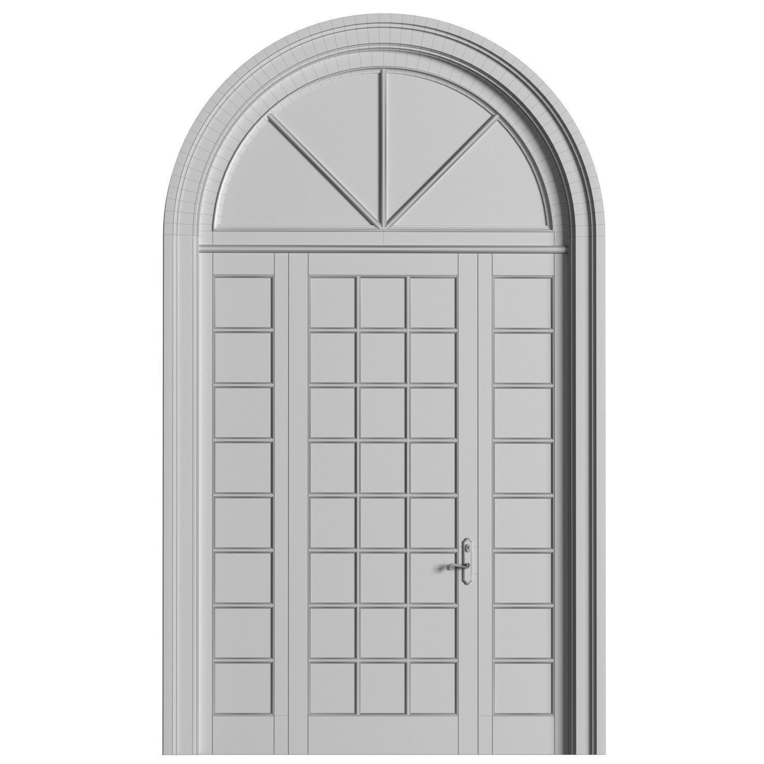 Arched window in classic style 3D model_3
