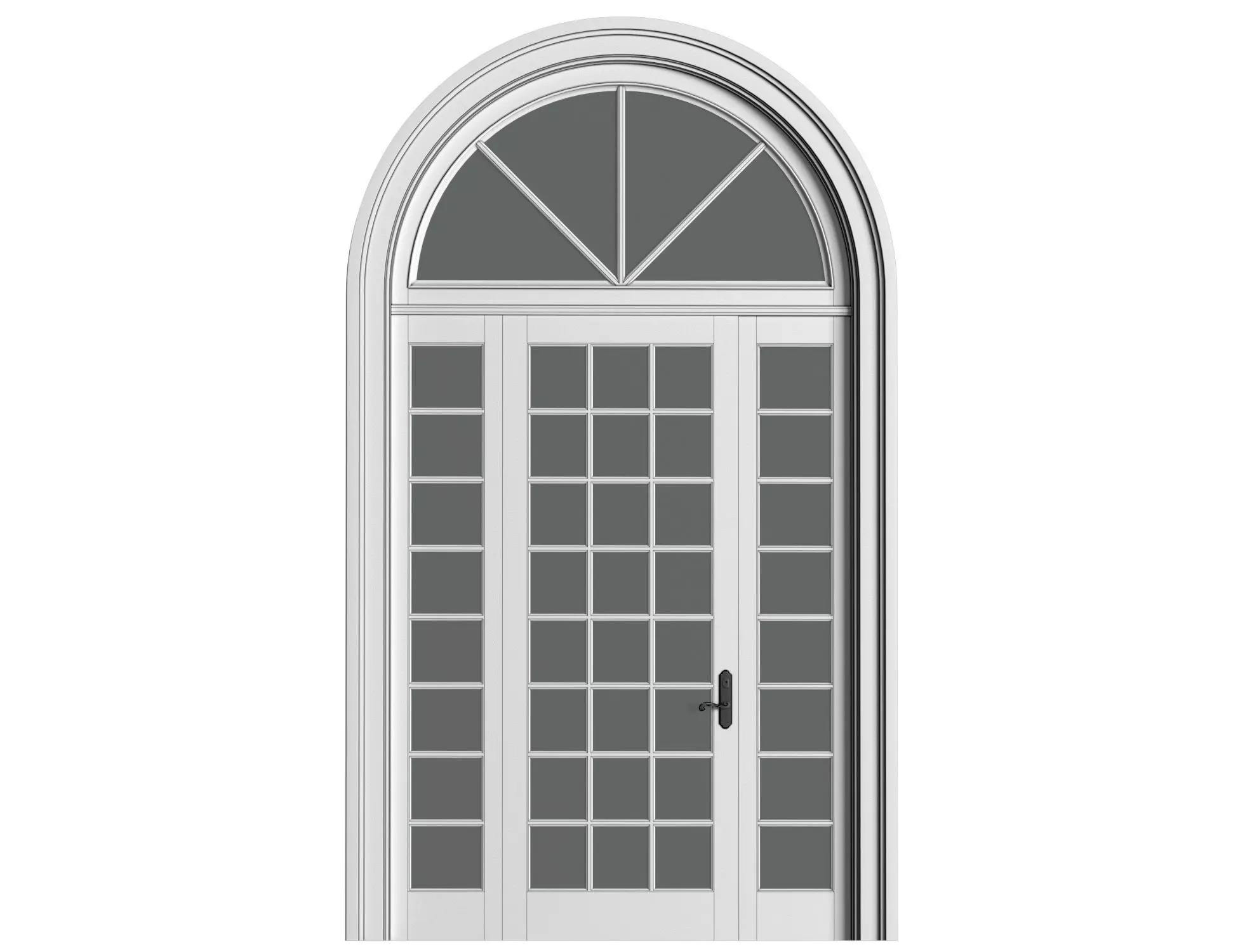 Arched window in classic style 3D model_0