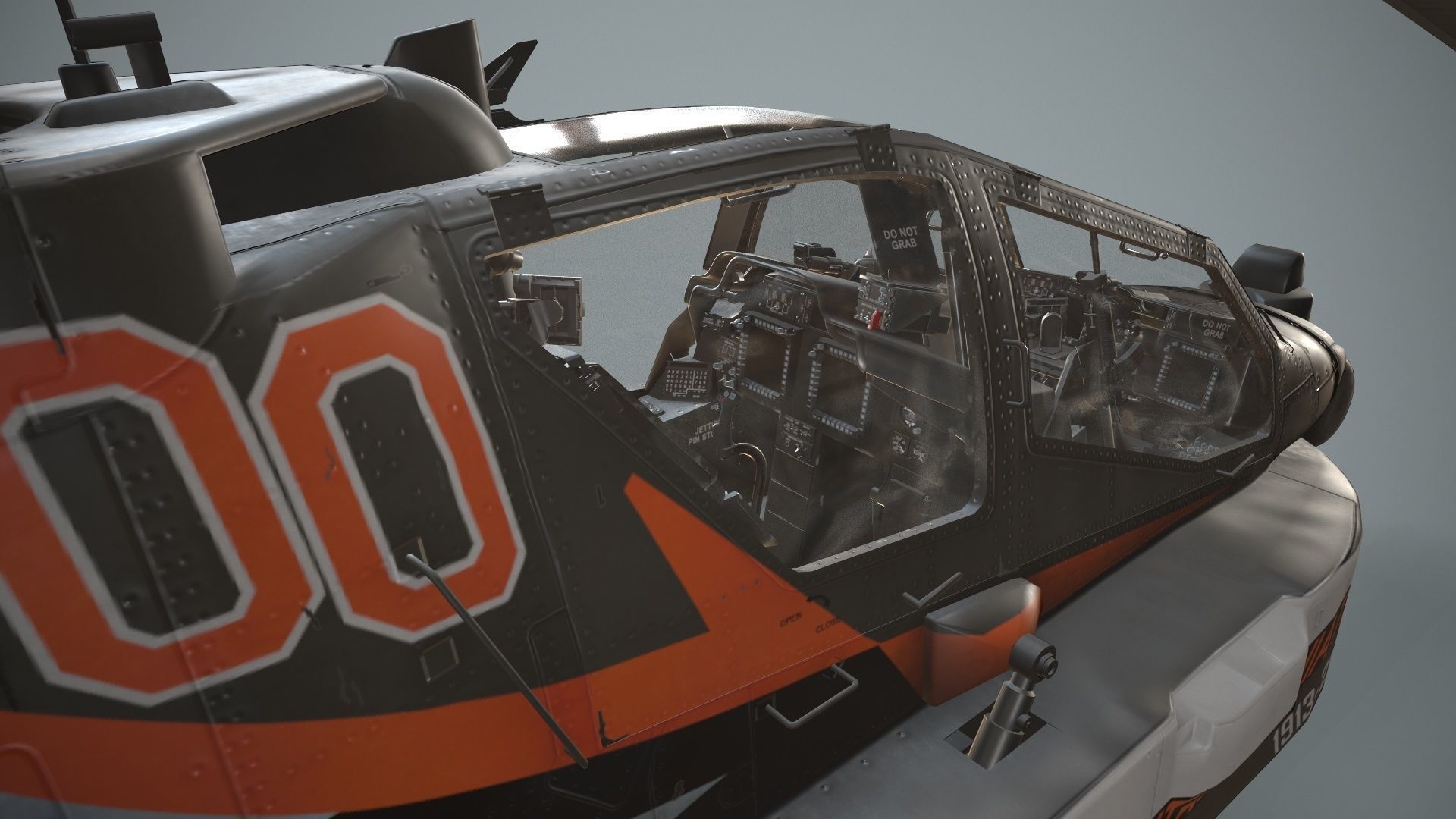 Apache AH-64D Royal Netherlands Airforce Static Low-poly 3D model_16