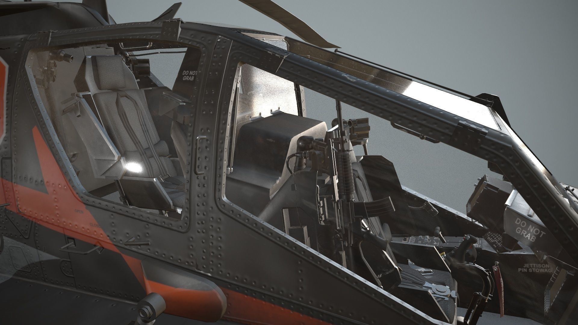 Apache AH-64D Royal Netherlands Airforce Static Low-poly 3D model_14