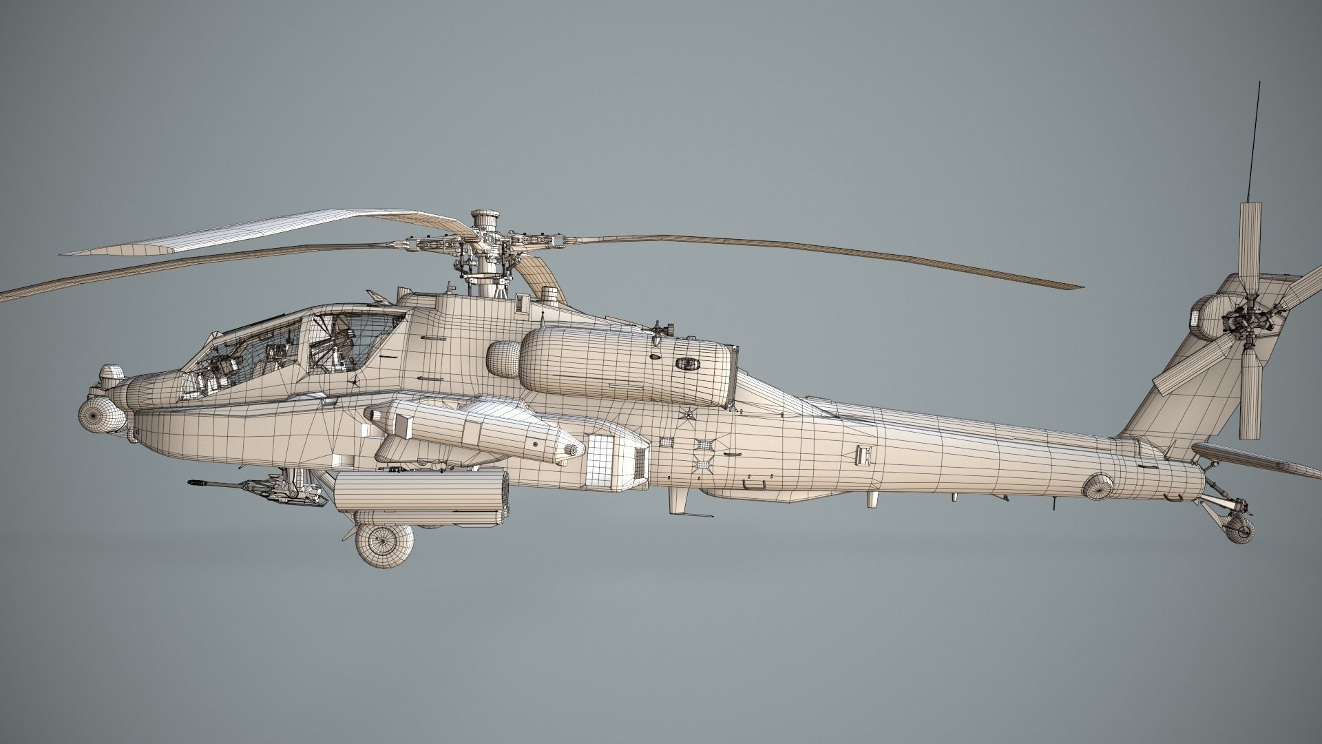 Apache AH-64D Royal Netherlands Airforce Static Low-poly 3D model_22