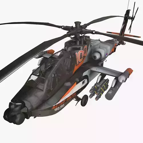 Apache AH-64D Royal Netherlands Airforce Static Low-poly 3D model