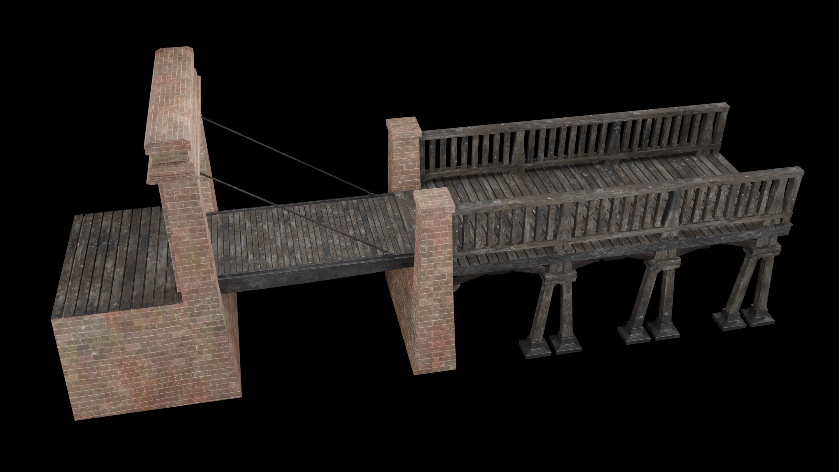 BASCULE BRIDGE PLATFORM AAA NEXT GEN PIER COLLECTION Low-poly 3D model_25