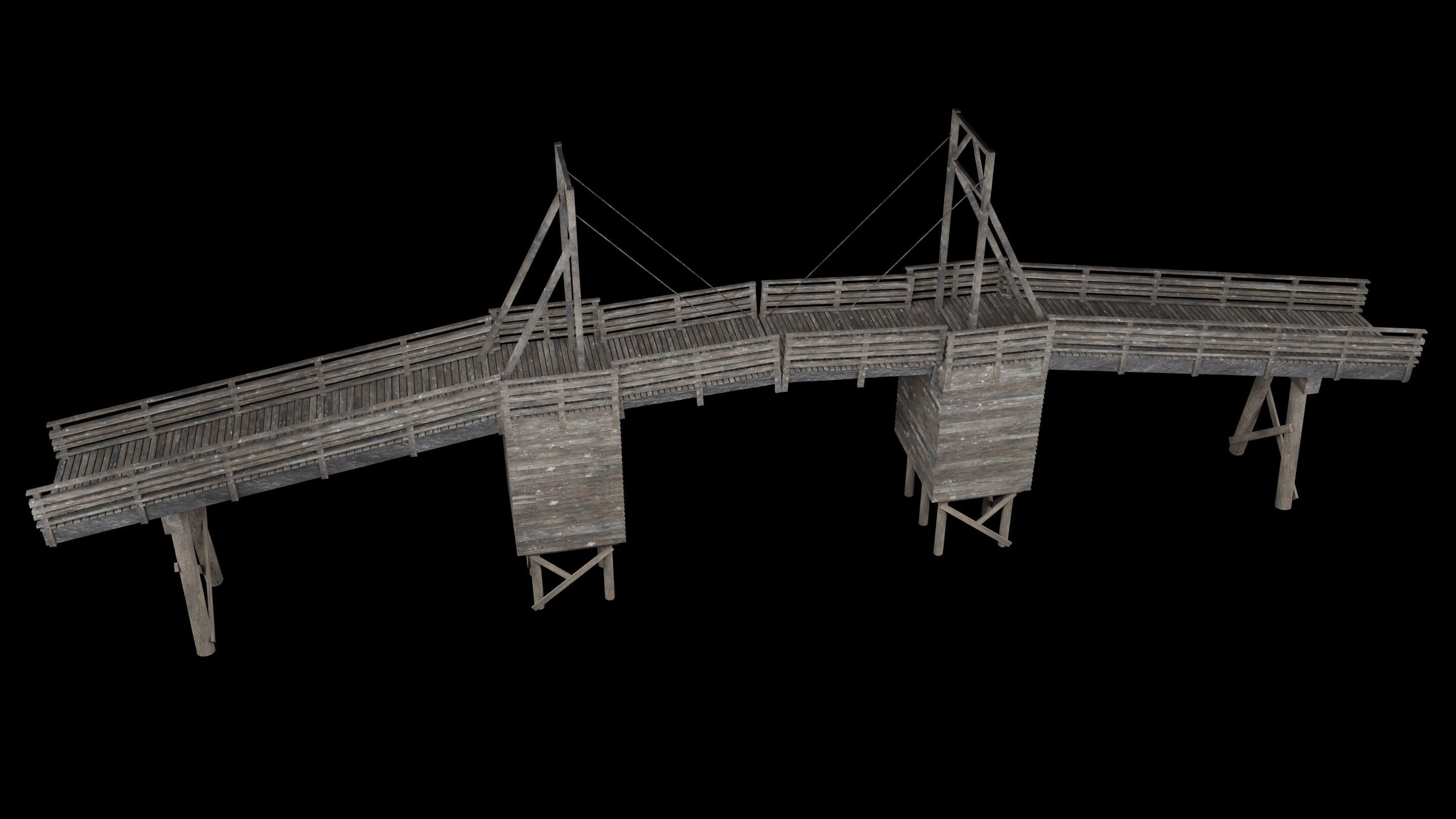 BASCULE BRIDGE PLATFORM AAA NEXT GEN PIER COLLECTION Low-poly 3D model_15