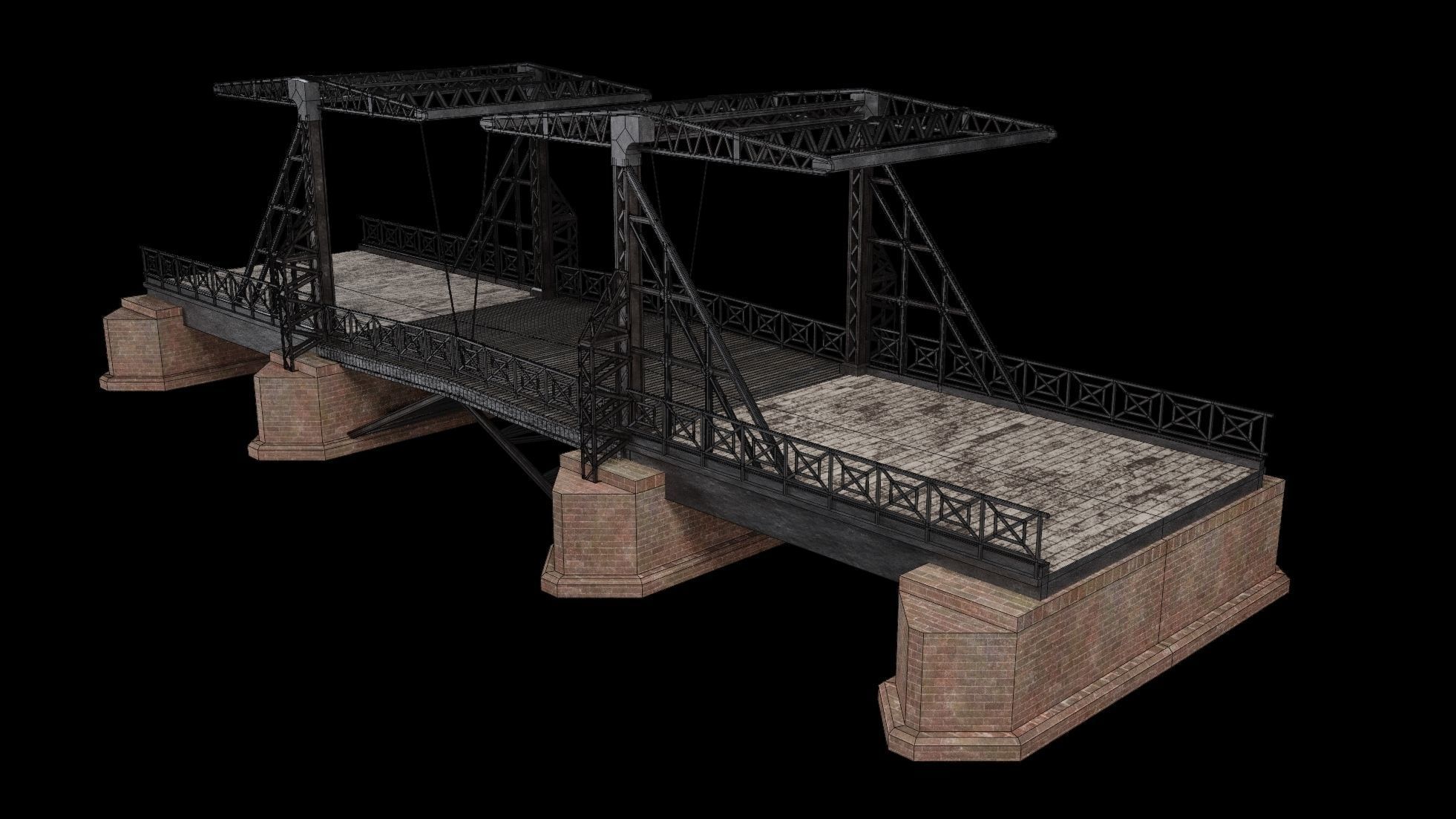 BASCULE BRIDGE PLATFORM AAA NEXT GEN PIER COLLECTION Low-poly 3D model_10