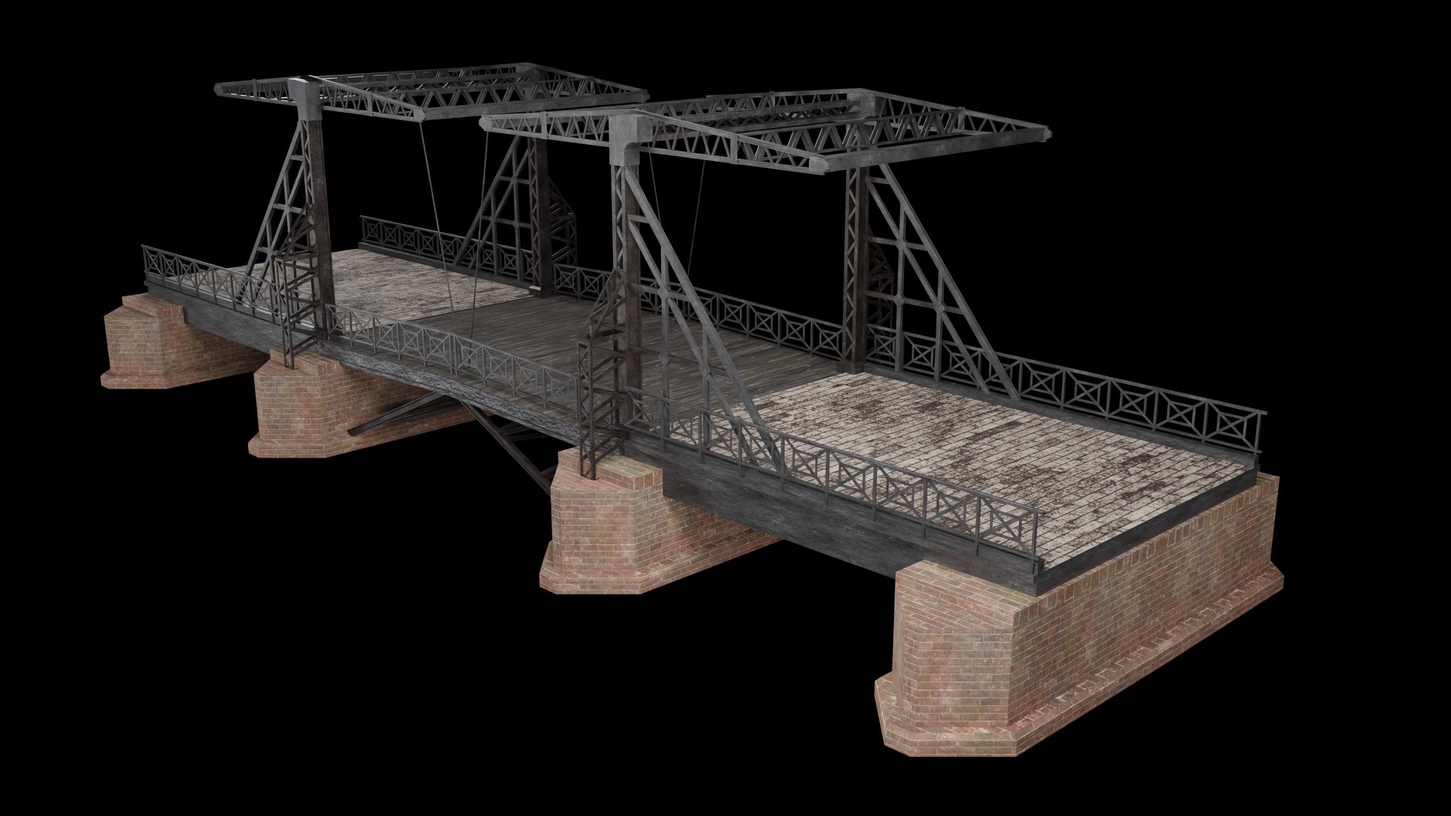 BASCULE BRIDGE PLATFORM AAA NEXT GEN PIER COLLECTION Low-poly 3D model_13