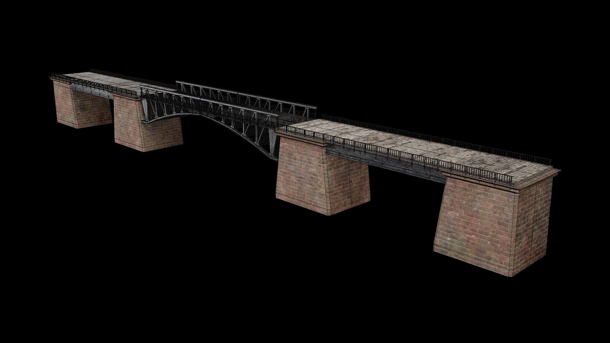 BASCULE BRIDGE PLATFORM AAA NEXT GEN PIER COLLECTION Low-poly 3D model_2