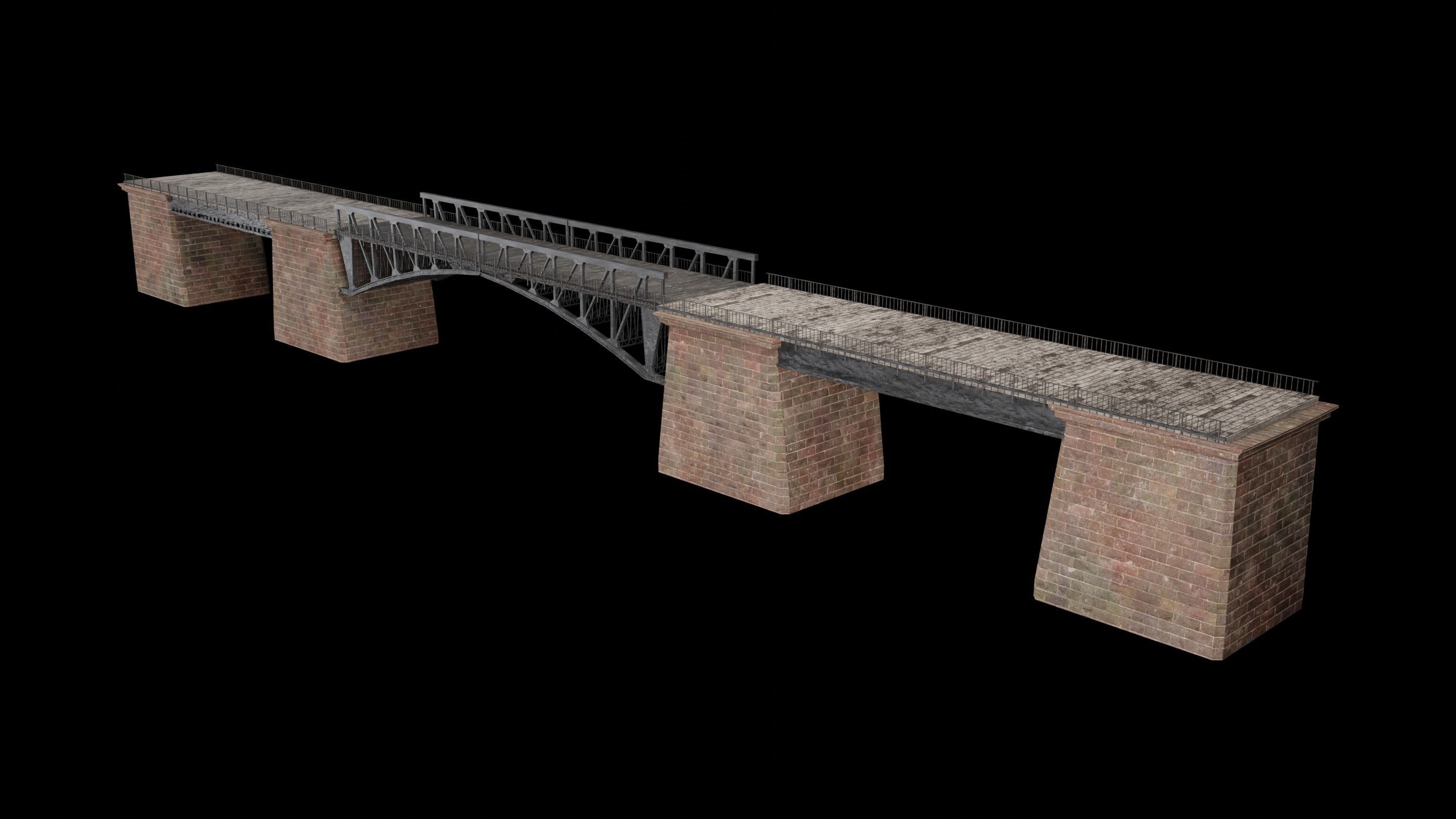 BASCULE BRIDGE PLATFORM AAA NEXT GEN PIER COLLECTION Low-poly 3D model_12