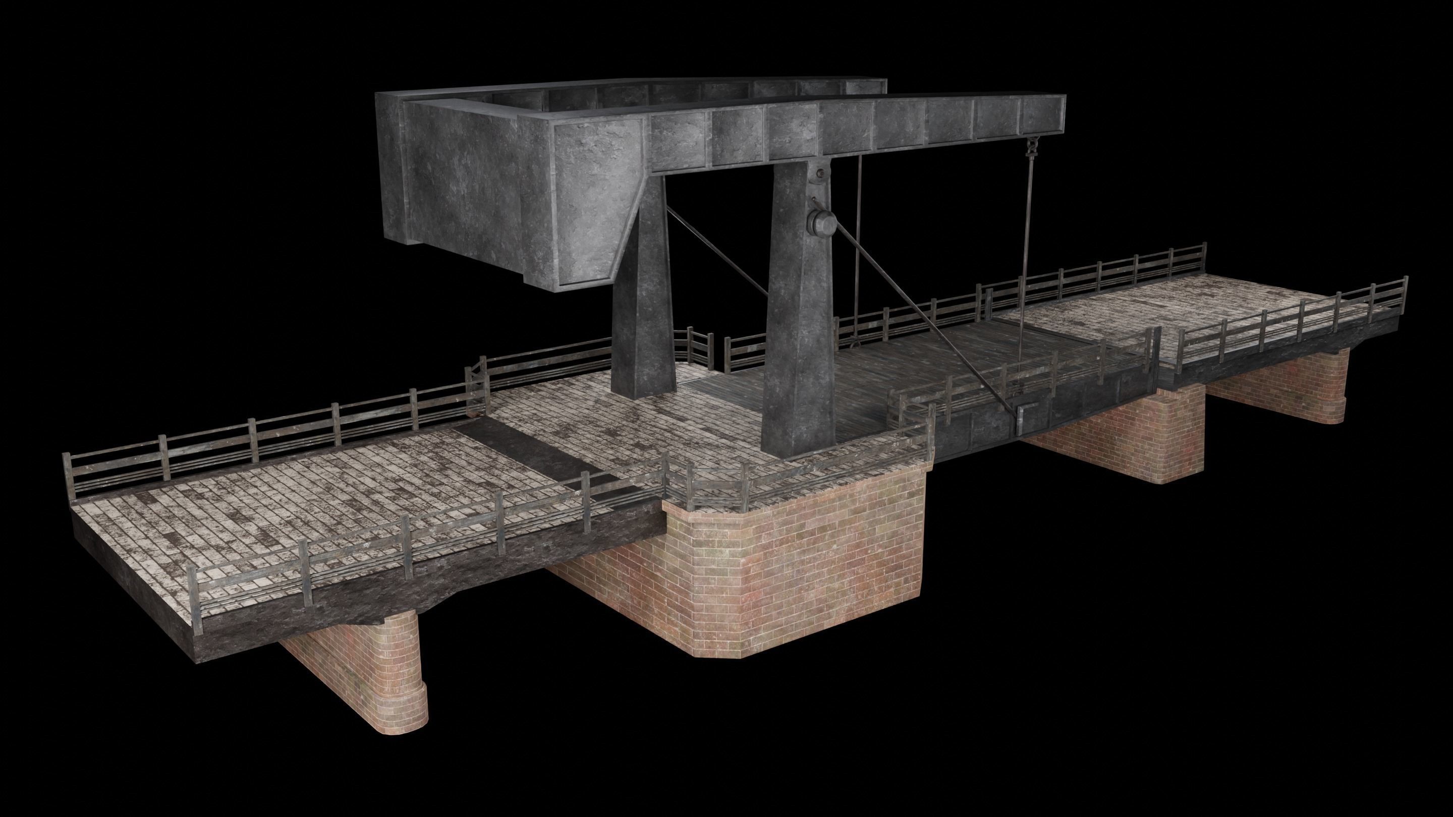 BASCULE BRIDGE PLATFORM AAA NEXT GEN PIER COLLECTION Low-poly 3D model_33