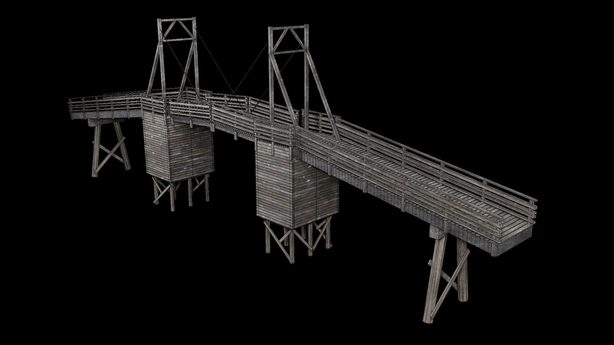 BASCULE BRIDGE PLATFORM AAA NEXT GEN PIER COLLECTION Low-poly 3D model_7