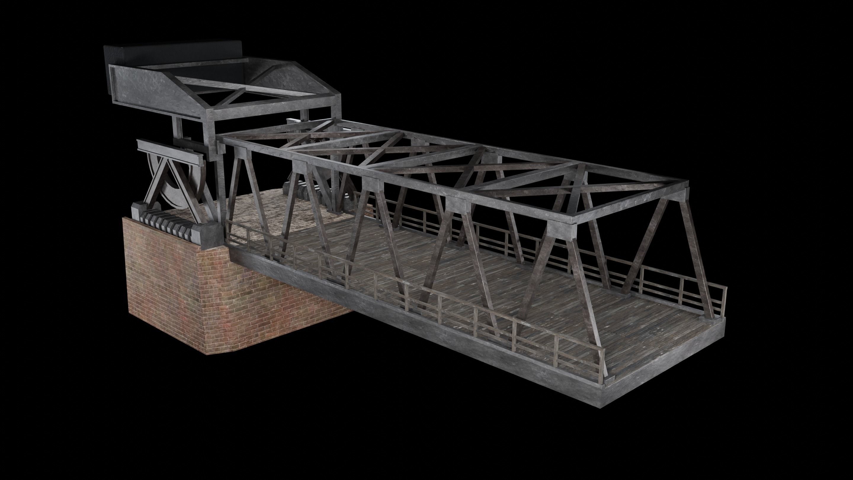 BASCULE BRIDGE PLATFORM AAA NEXT GEN PIER COLLECTION Low-poly 3D model_14