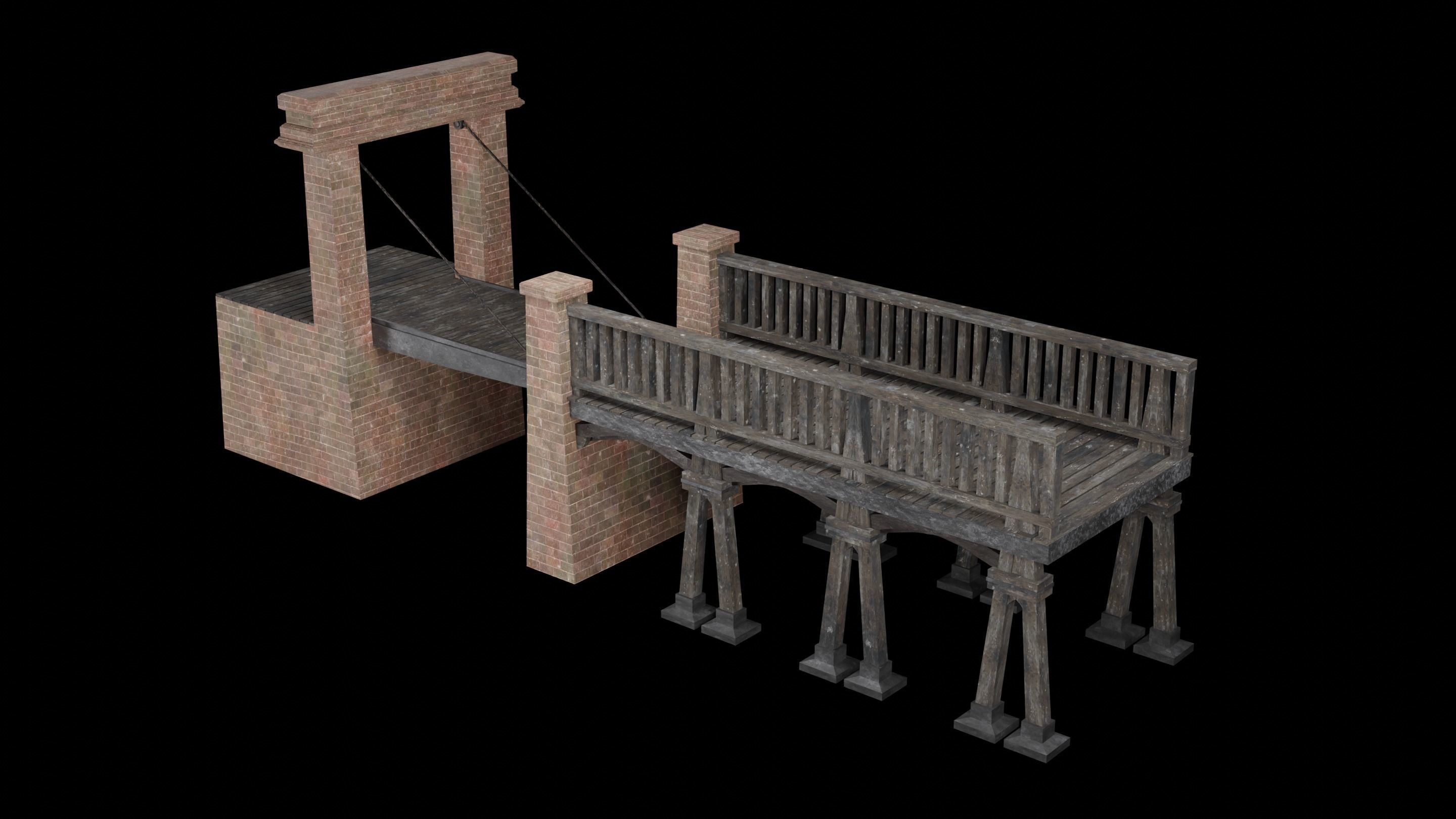 BASCULE BRIDGE PLATFORM AAA NEXT GEN PIER COLLECTION Low-poly 3D model_28