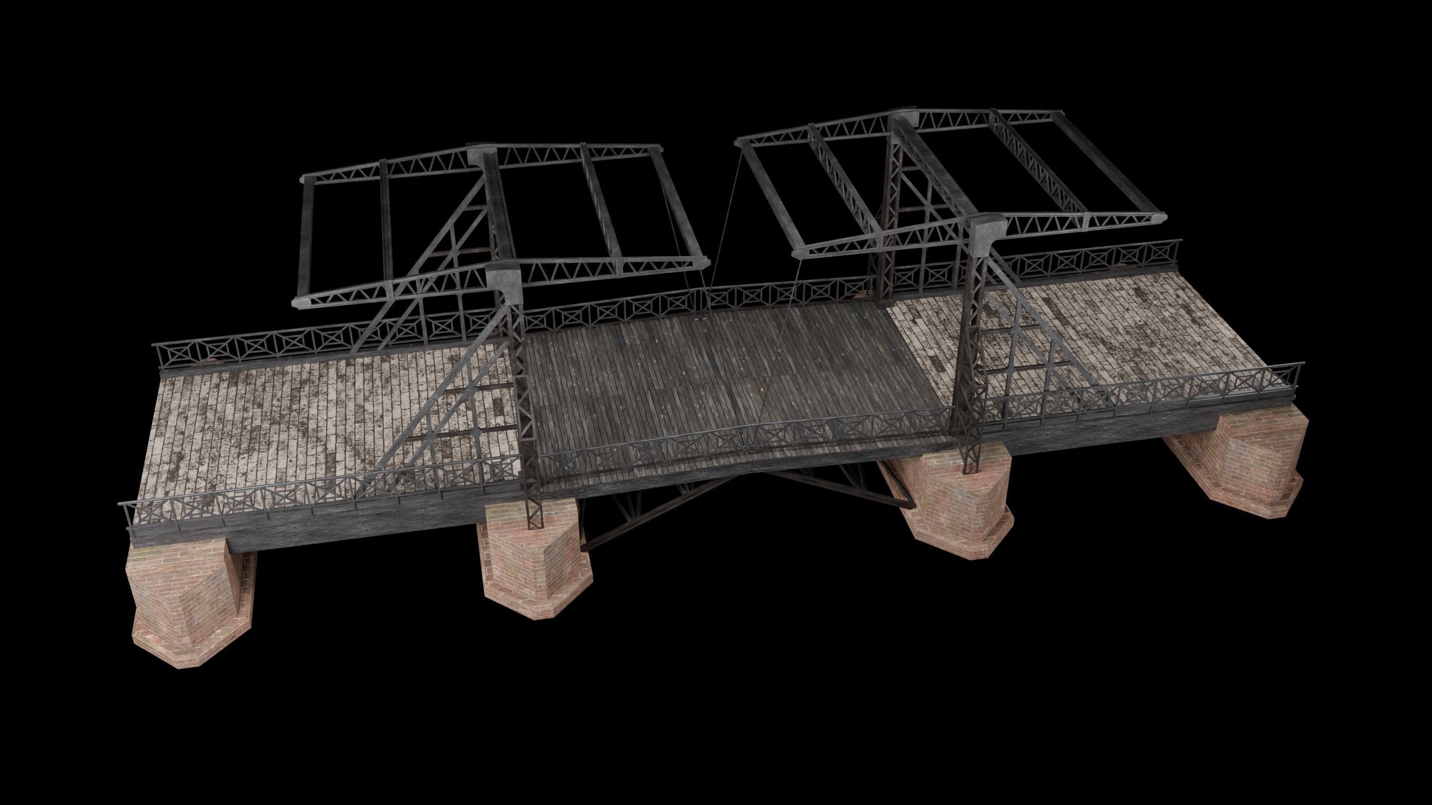 BASCULE BRIDGE PLATFORM AAA NEXT GEN PIER COLLECTION Low-poly 3D model_26