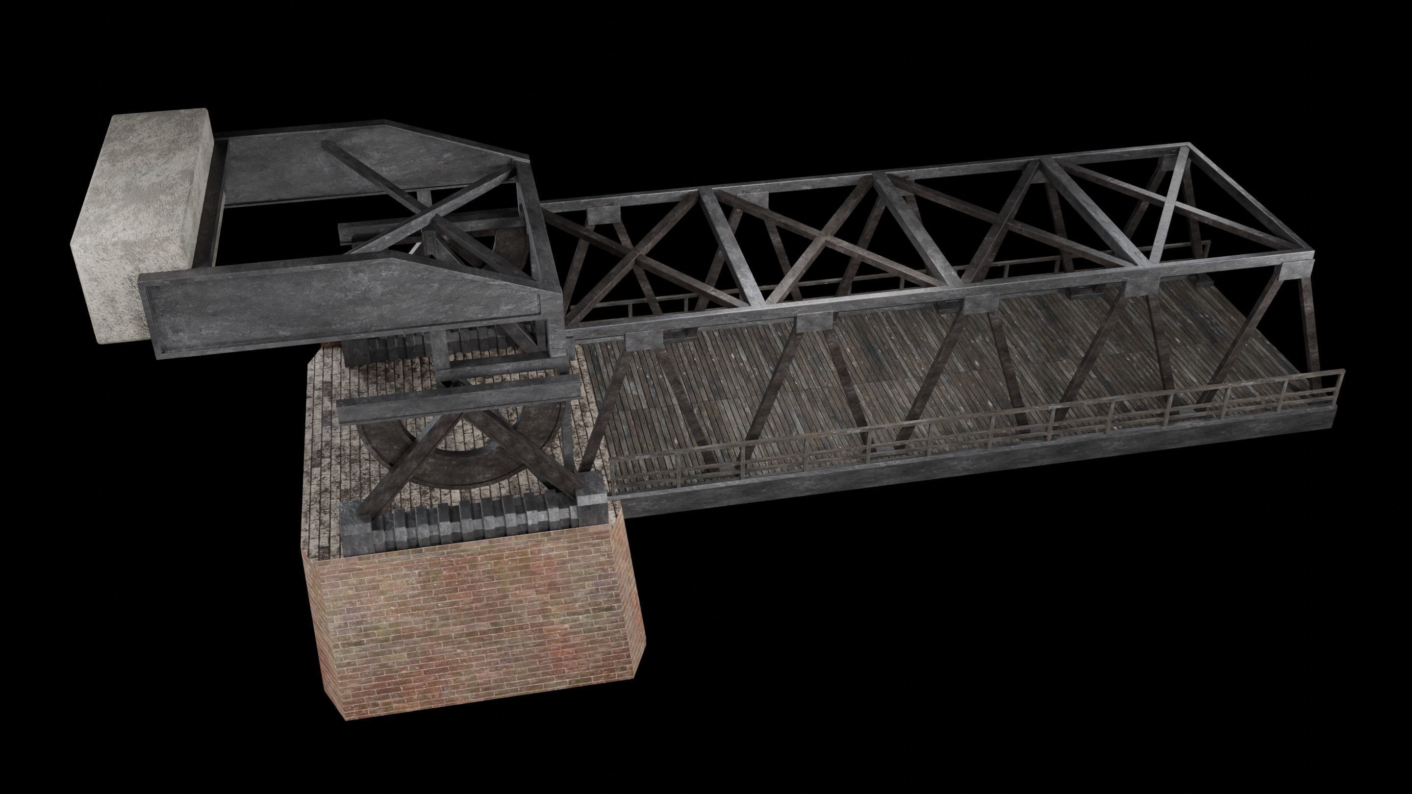 BASCULE BRIDGE PLATFORM AAA NEXT GEN PIER COLLECTION Low-poly 3D model_34