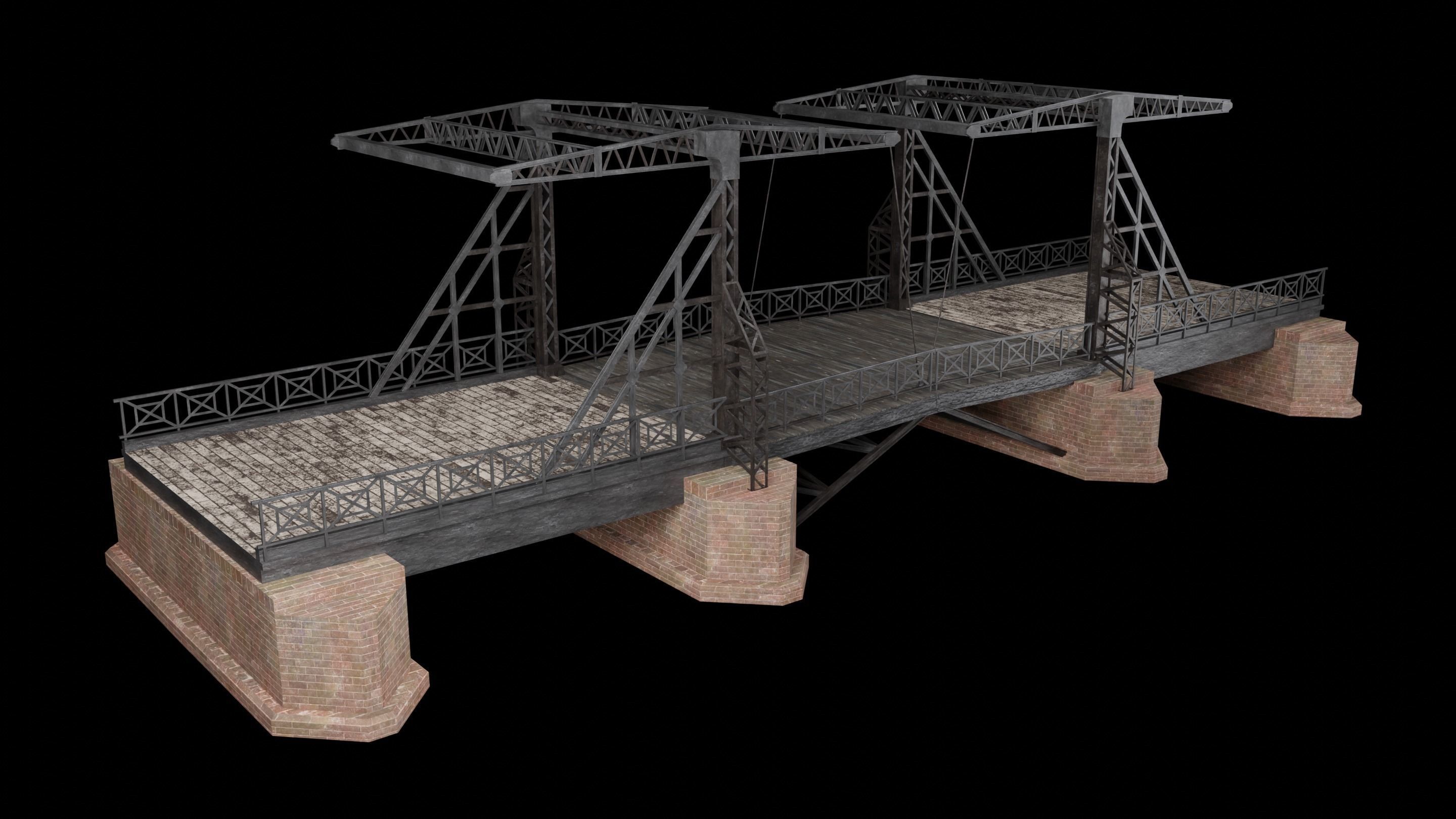 BASCULE BRIDGE PLATFORM AAA NEXT GEN PIER COLLECTION Low-poly 3D model_30