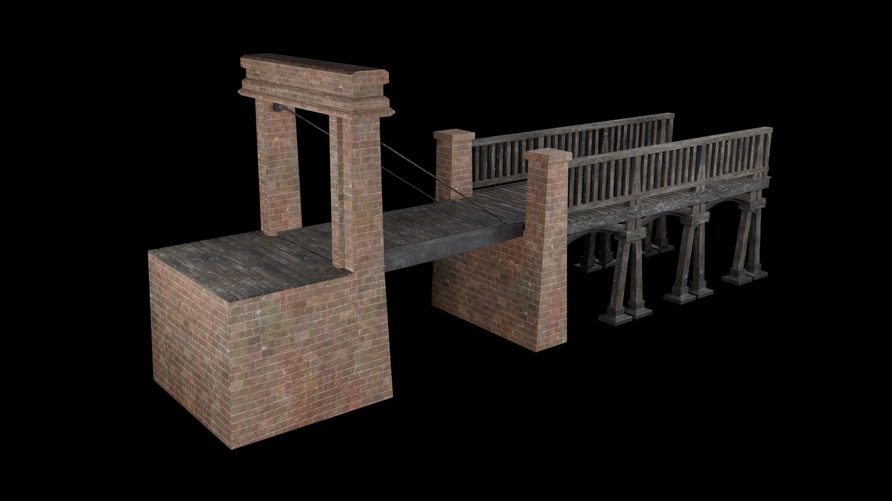 BASCULE BRIDGE PLATFORM AAA NEXT GEN PIER COLLECTION Low-poly 3D model_9