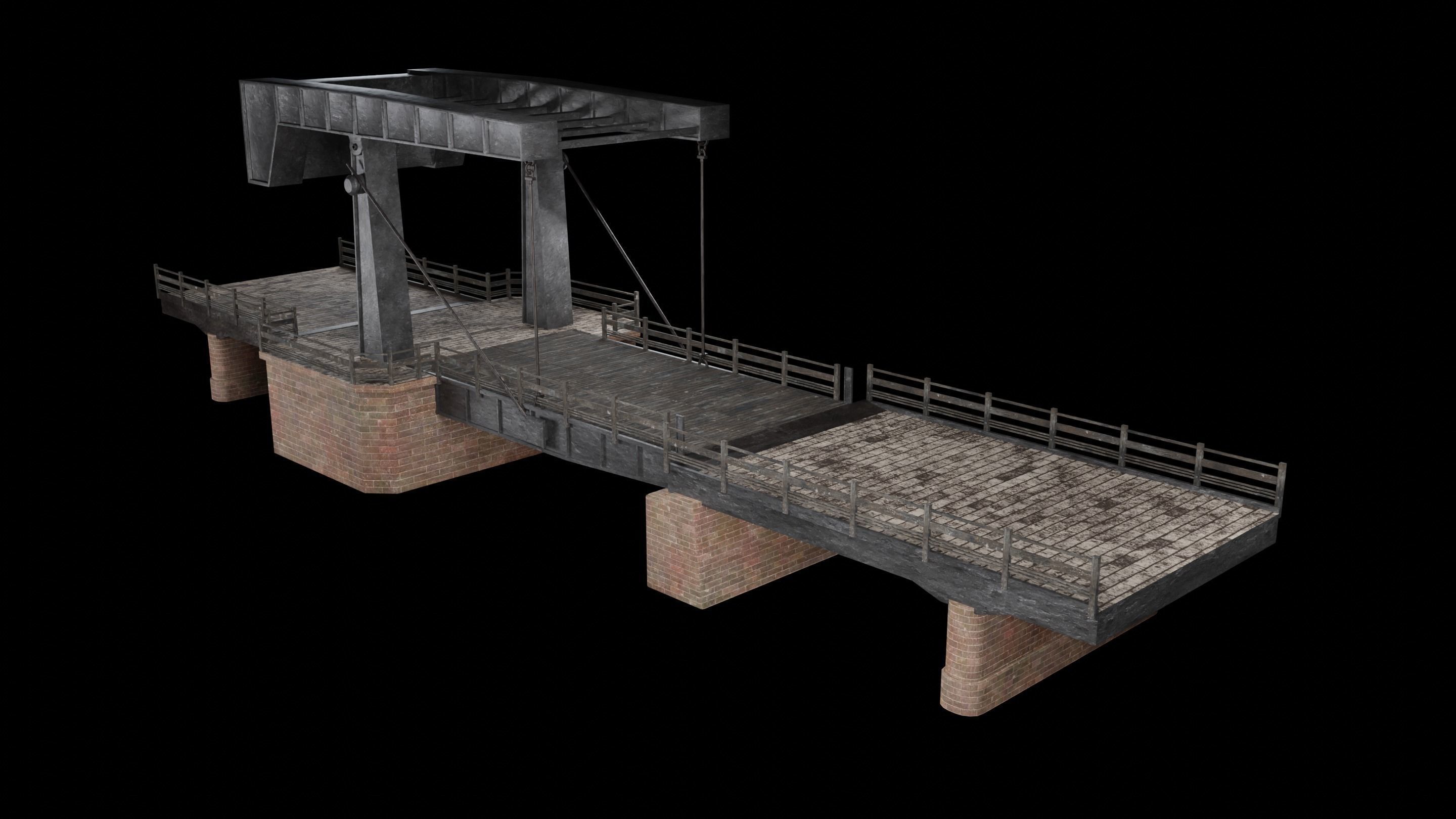 BASCULE BRIDGE PLATFORM AAA NEXT GEN PIER COLLECTION Low-poly 3D model_11