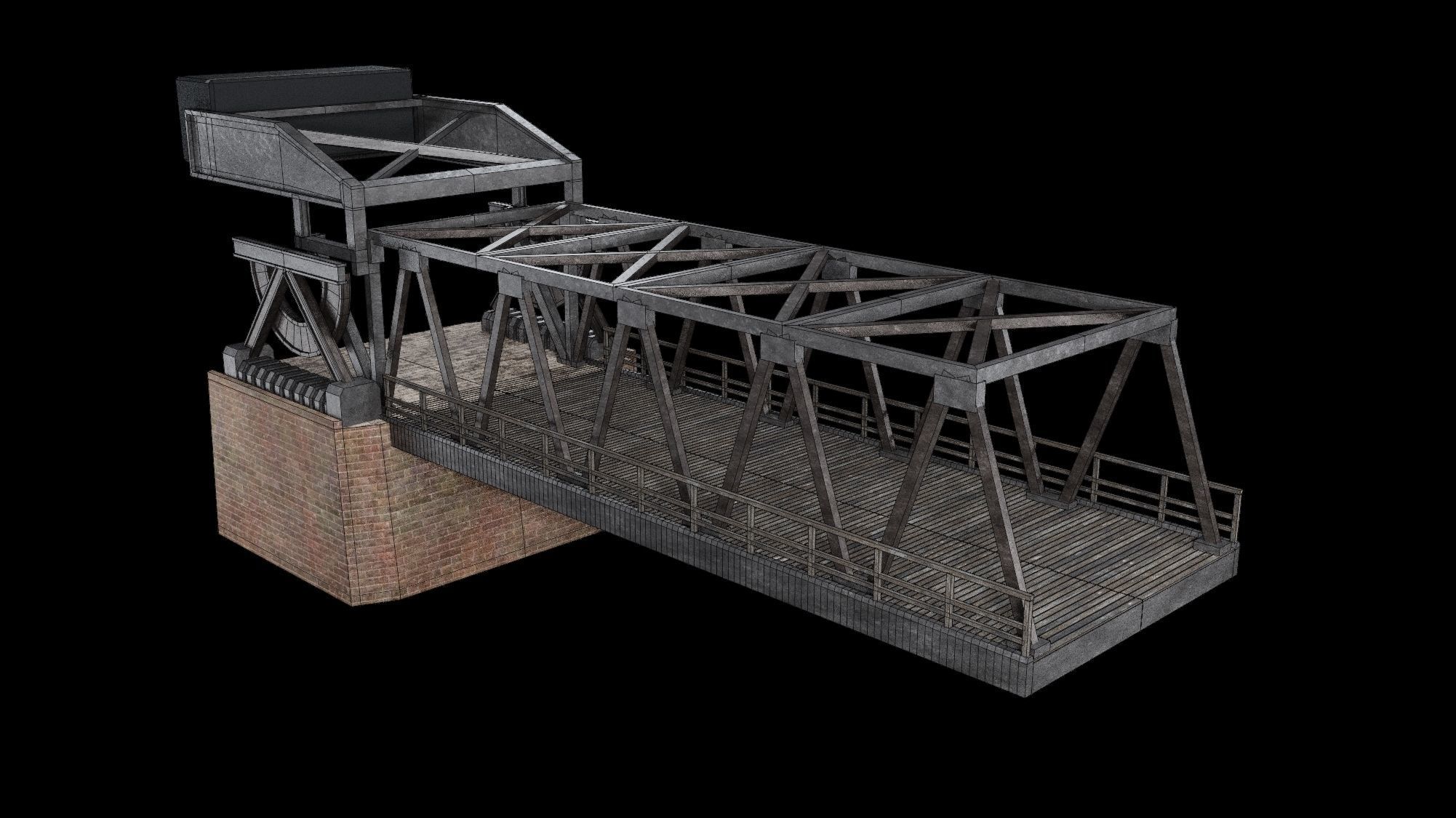 BASCULE BRIDGE PLATFORM AAA NEXT GEN PIER COLLECTION Low-poly 3D model_8