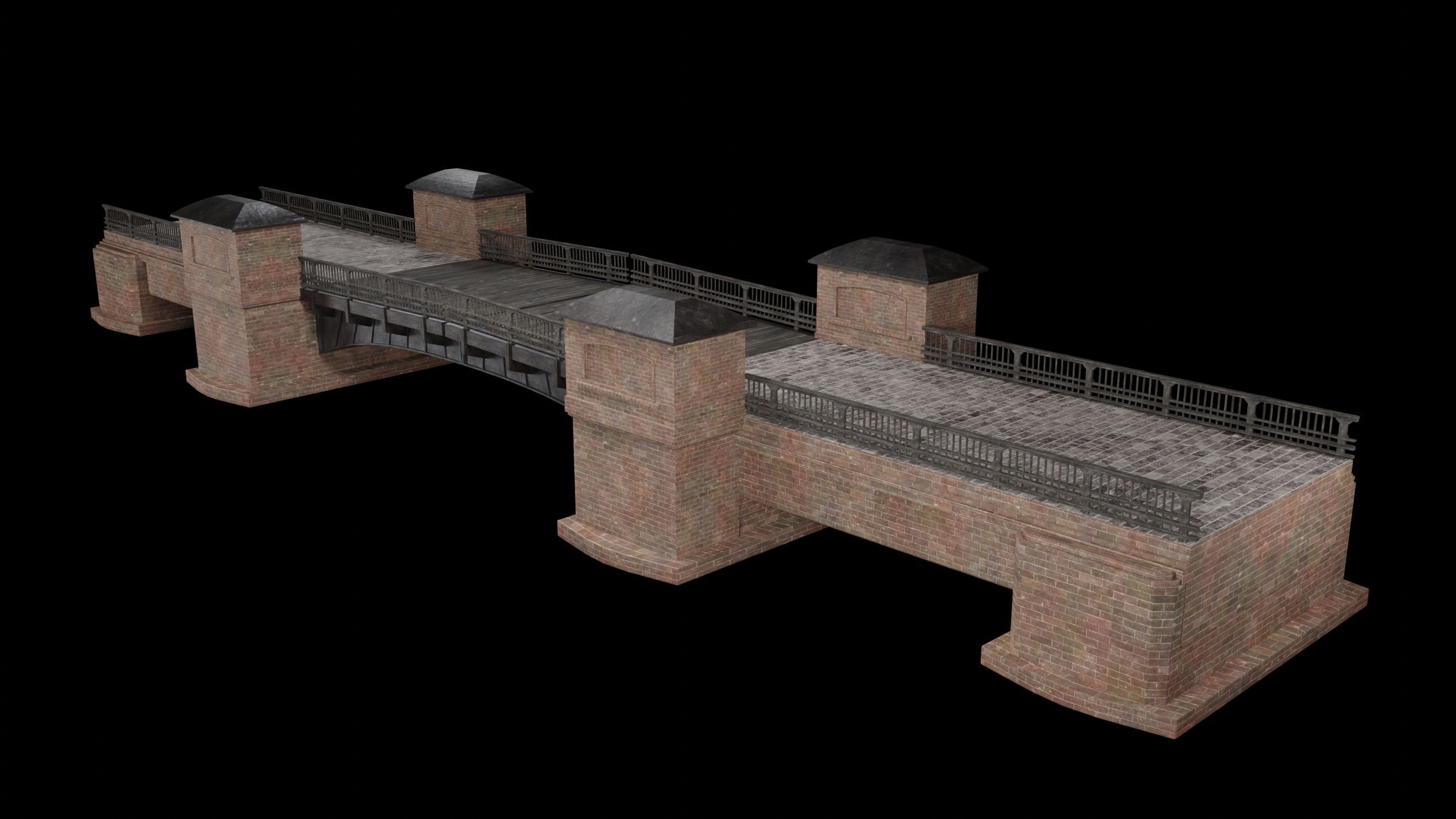 BASCULE BRIDGE PLATFORM AAA NEXT GEN PIER COLLECTION Low-poly 3D model_32
