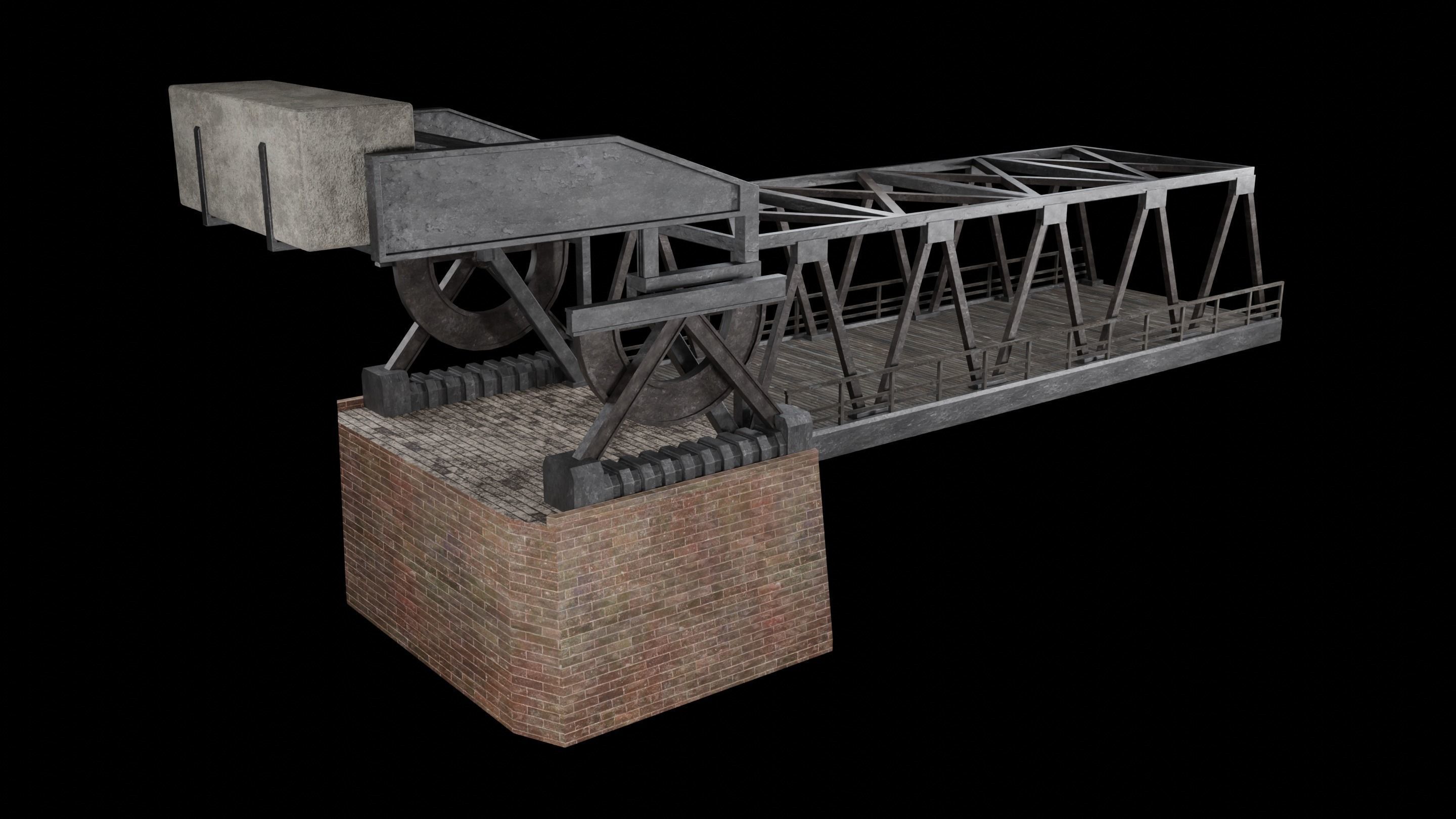 BASCULE BRIDGE PLATFORM AAA NEXT GEN PIER COLLECTION Low-poly 3D model_35