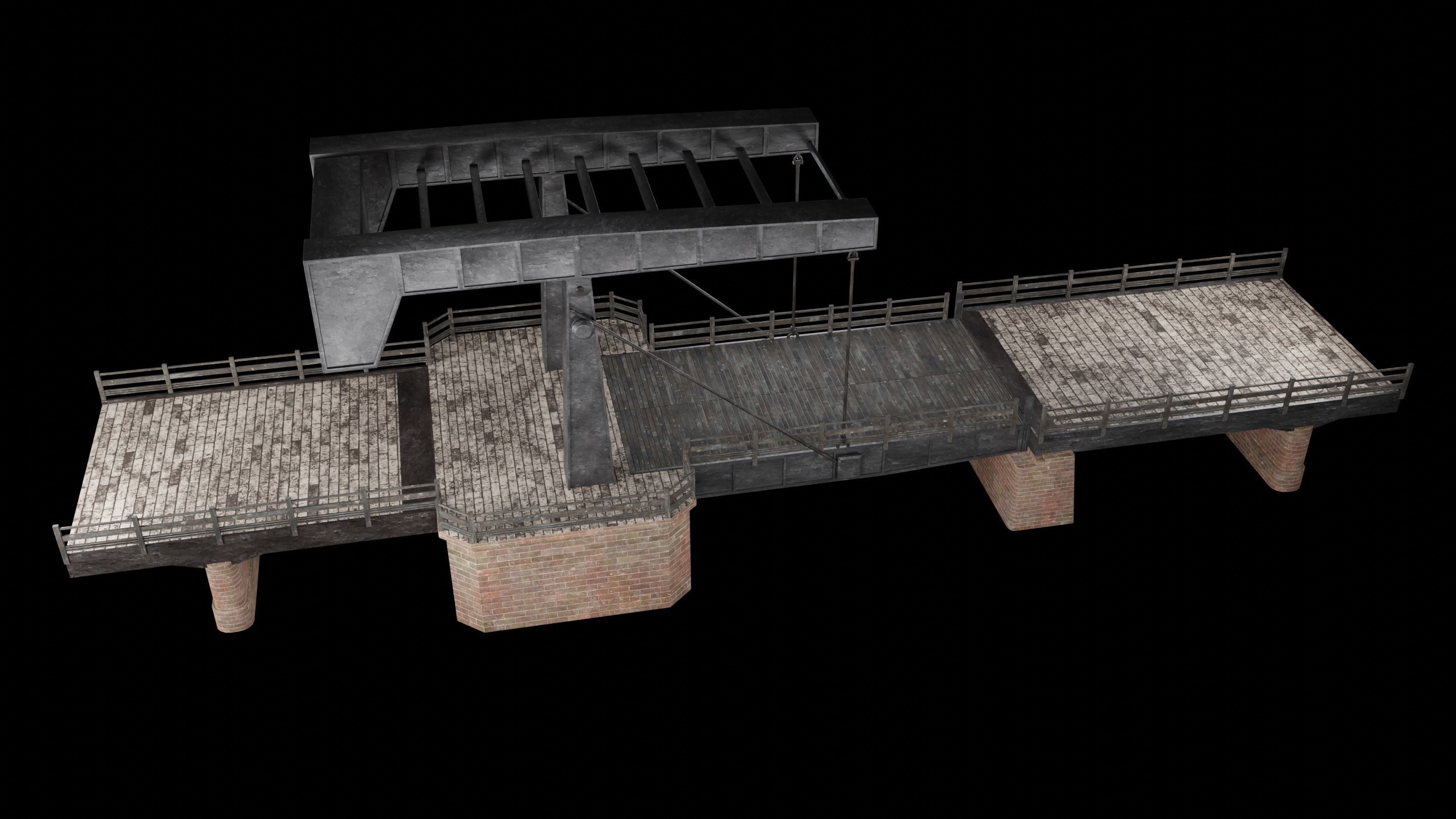 BASCULE BRIDGE PLATFORM AAA NEXT GEN PIER COLLECTION Low-poly 3D model_31