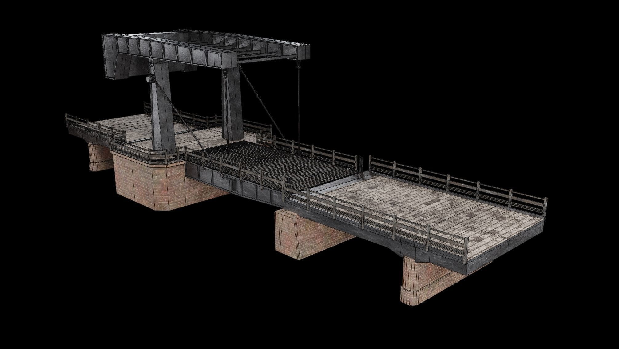 BASCULE BRIDGE PLATFORM AAA NEXT GEN PIER COLLECTION Low-poly 3D model_4