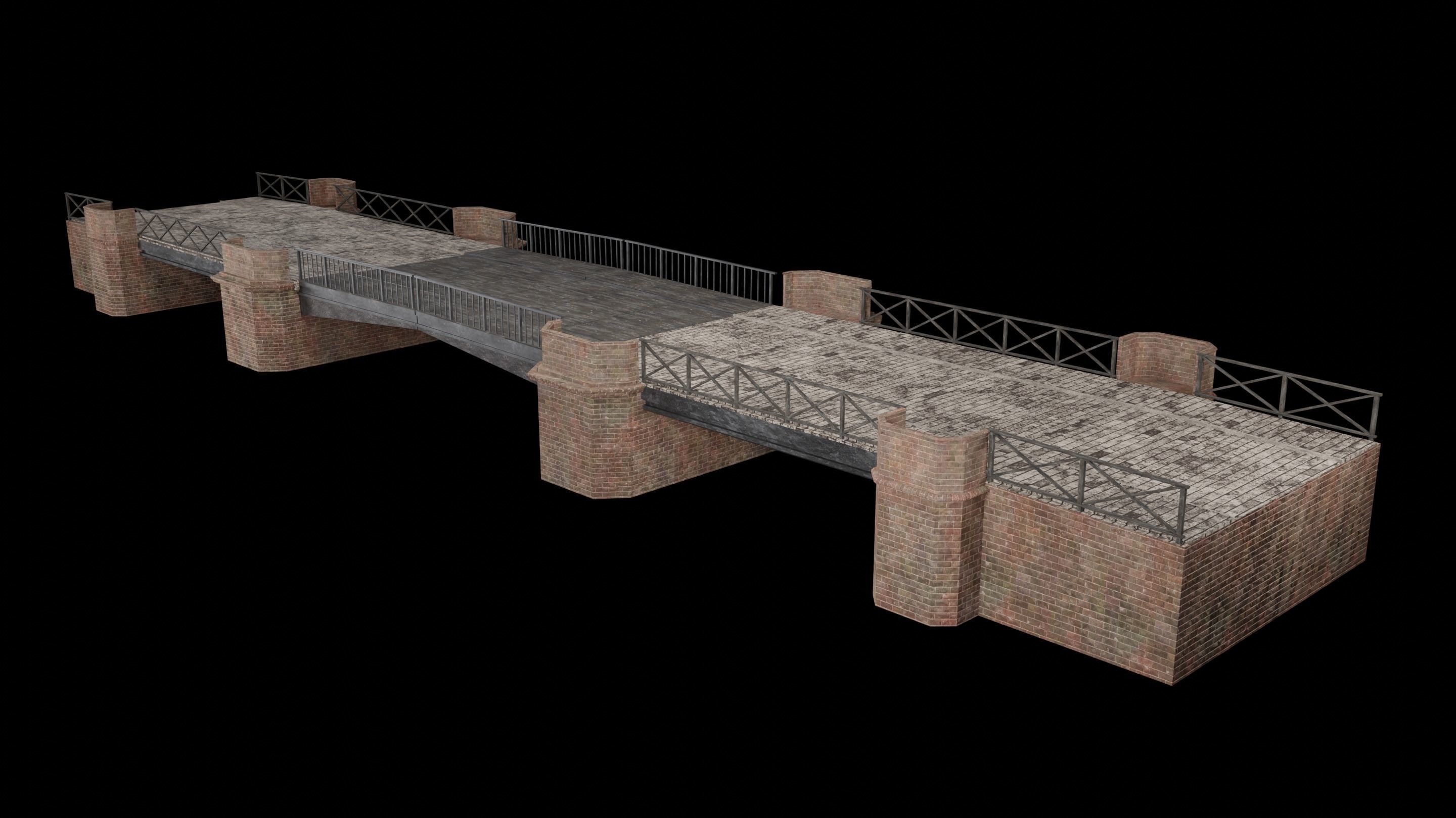 BASCULE BRIDGE PLATFORM AAA NEXT GEN PIER COLLECTION Low-poly 3D model_36