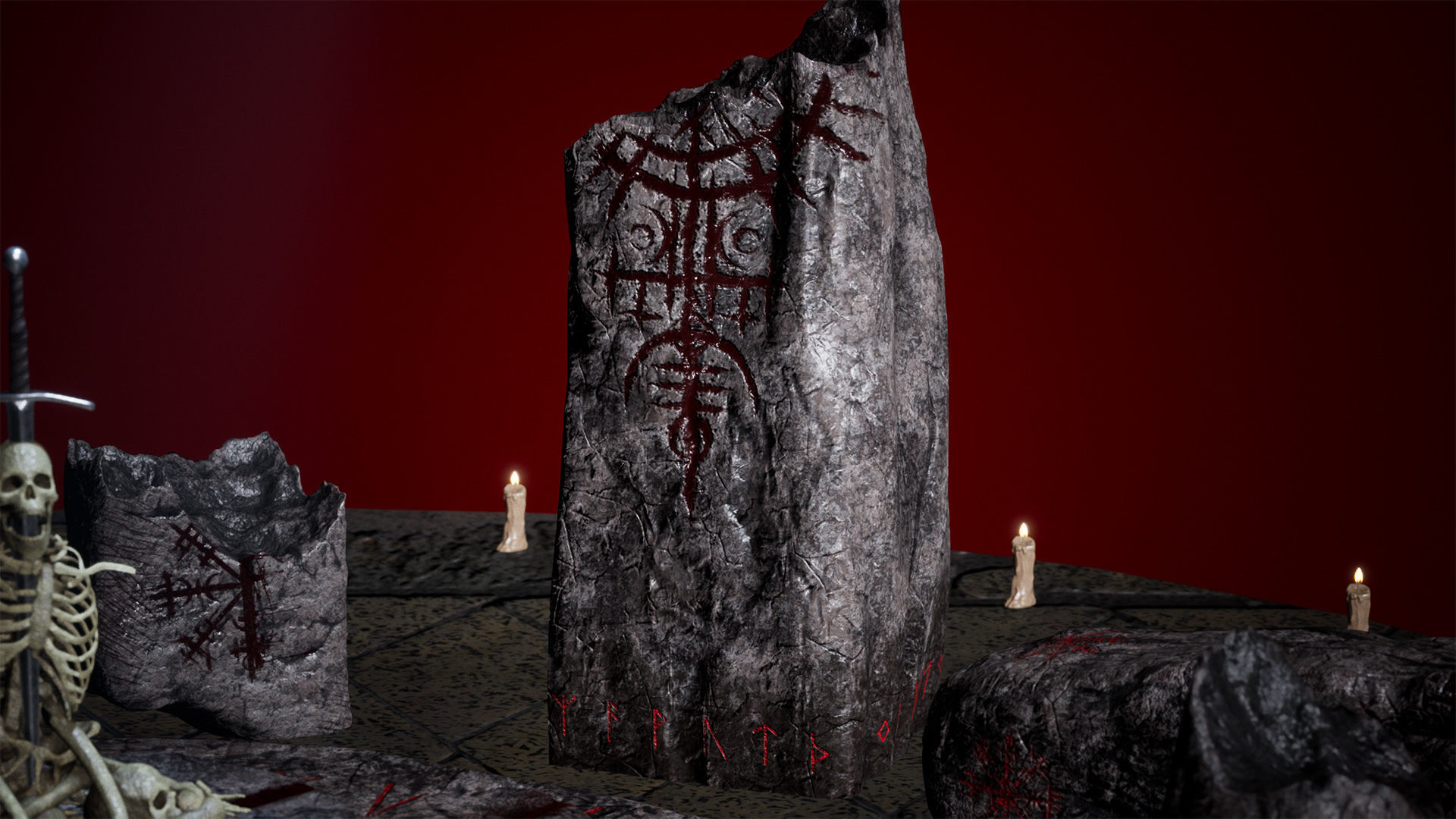3D model Rune Stones Package 19 Assets VR / AR / low-poly | CGTrader