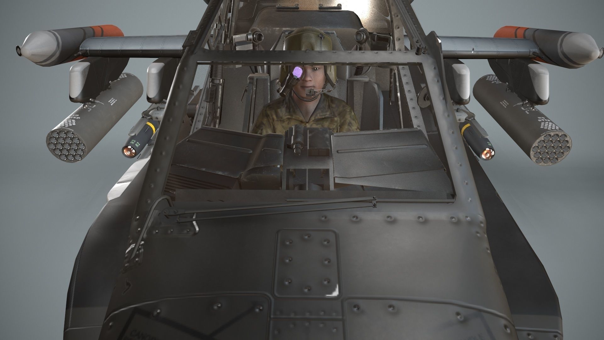 Apache AH-64D Royal Netherlands Airforce Basic Animation Low-poly 3D model_17