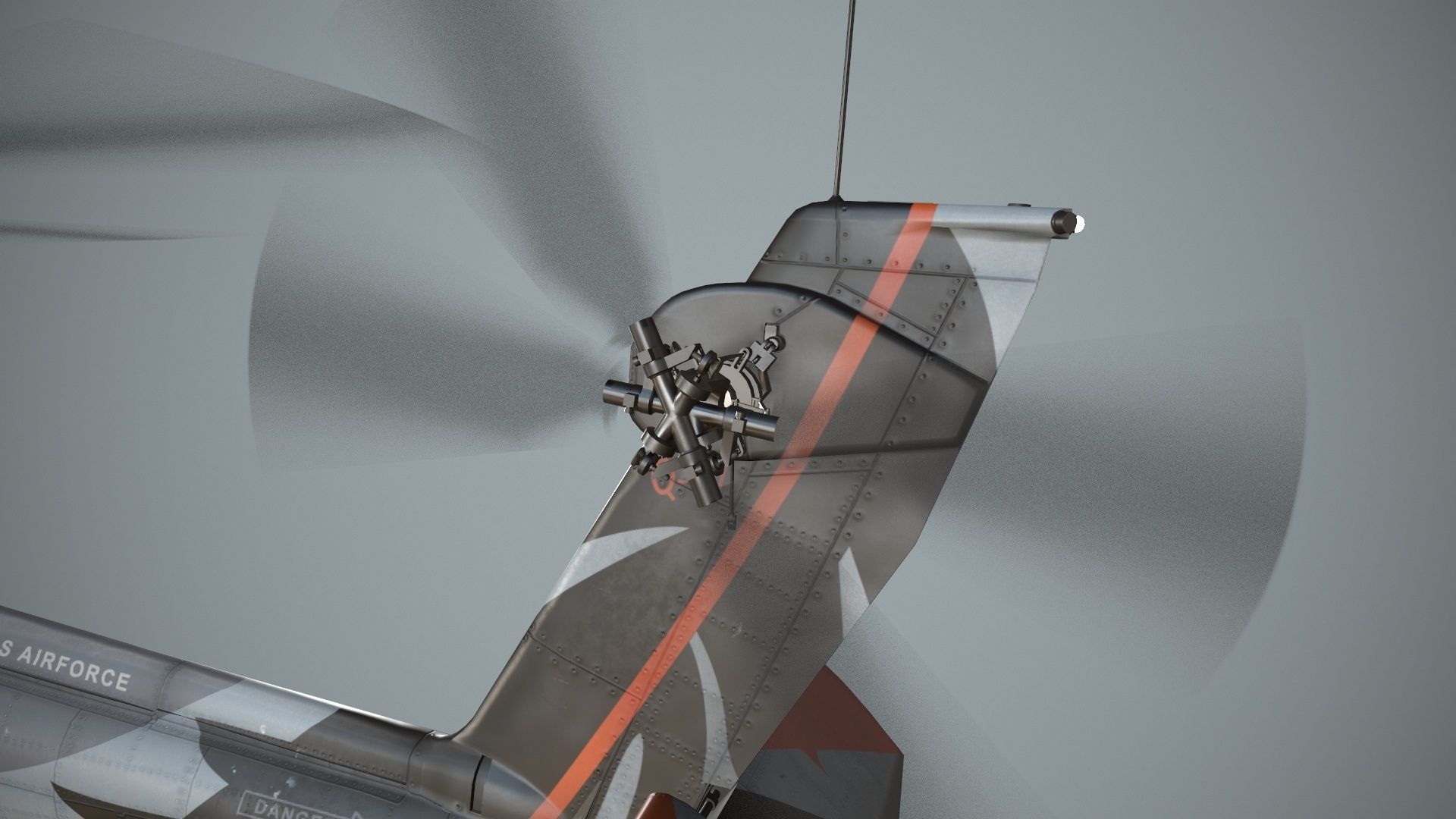 Apache AH-64D Royal Netherlands Airforce Basic Animation Low-poly 3D model_7