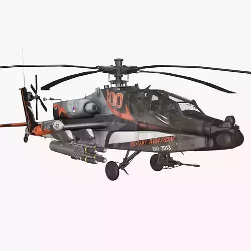 Apache AH-64D Royal Netherlands Airforce Basic Animation Low-poly 3D model