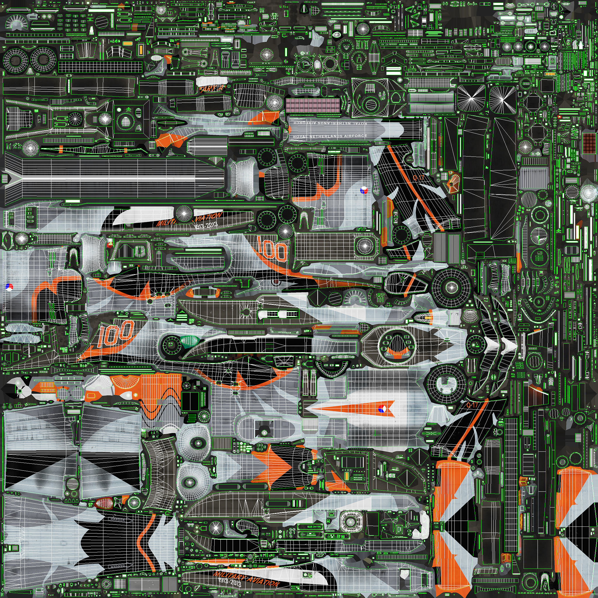 Apache AH-64D Royal Netherlands Airforce Basic Animation Low-poly 3D model_35