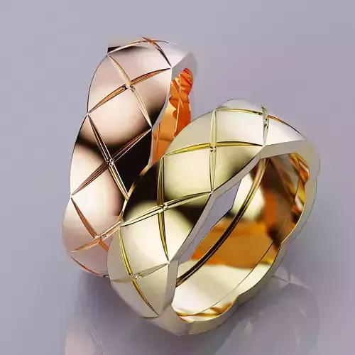 Coco Crush Style Rings Collection All Sizes Width 6mm 3D print model