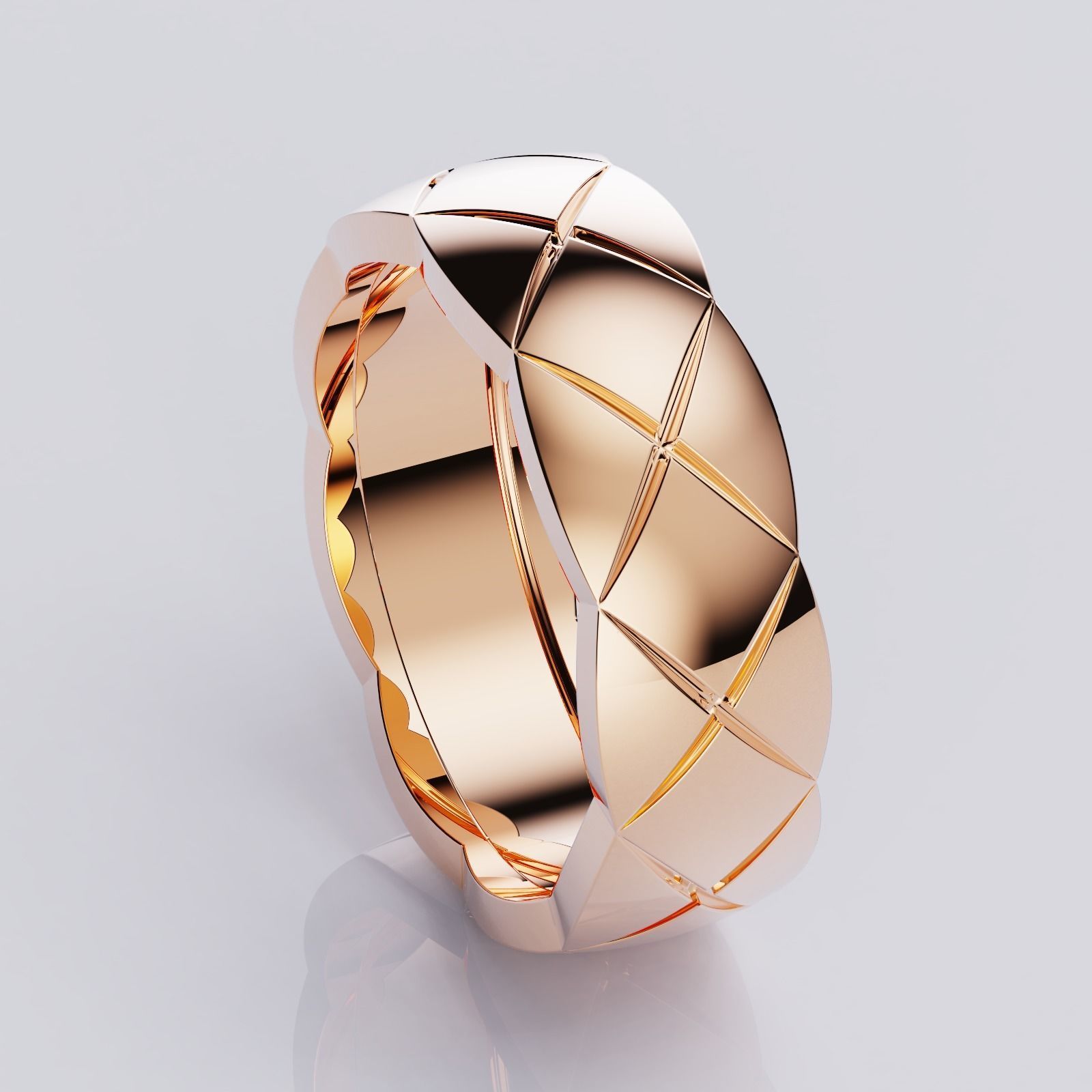 Coco Crush Style Rings Collection All Sizes Width 6mm 3D print model_4