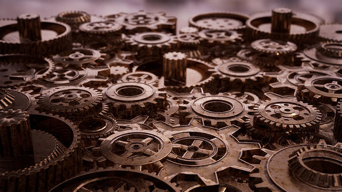 Gears Package 20 Assets Low-poly 3D model