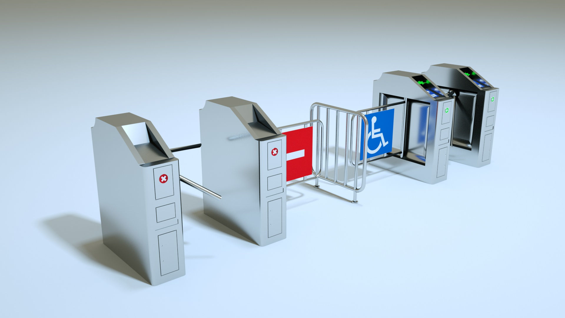 Entrance  Turnstile Gate 3D model 3D model_2