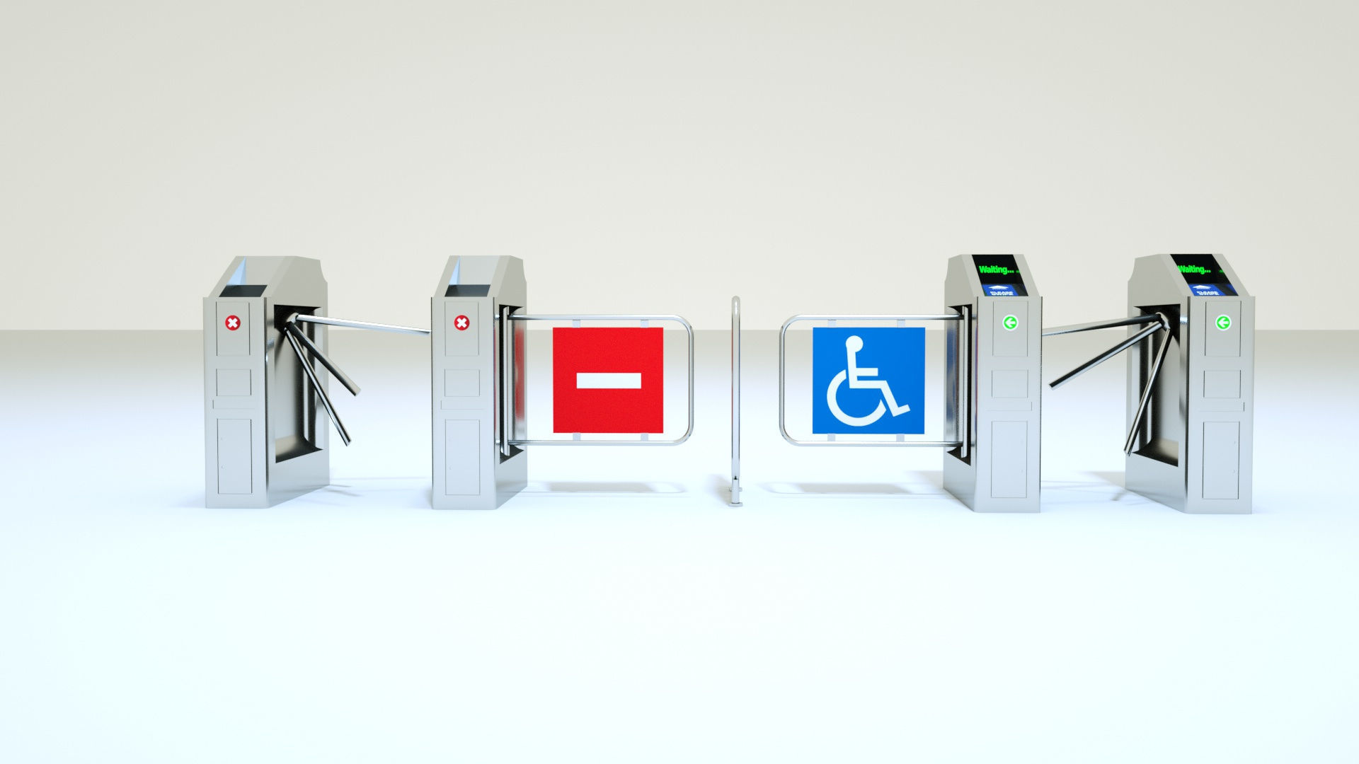 Entrance  Turnstile Gate 3D model 3D model_3