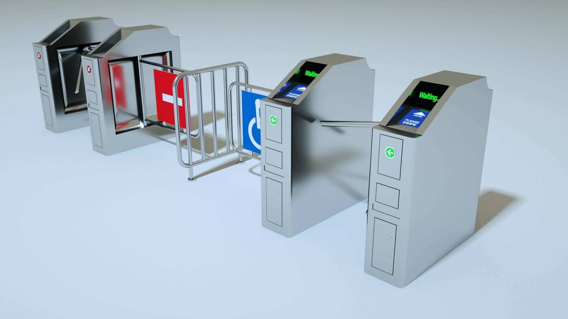 Entrance  Turnstile Gate 3D model 3D model_4
