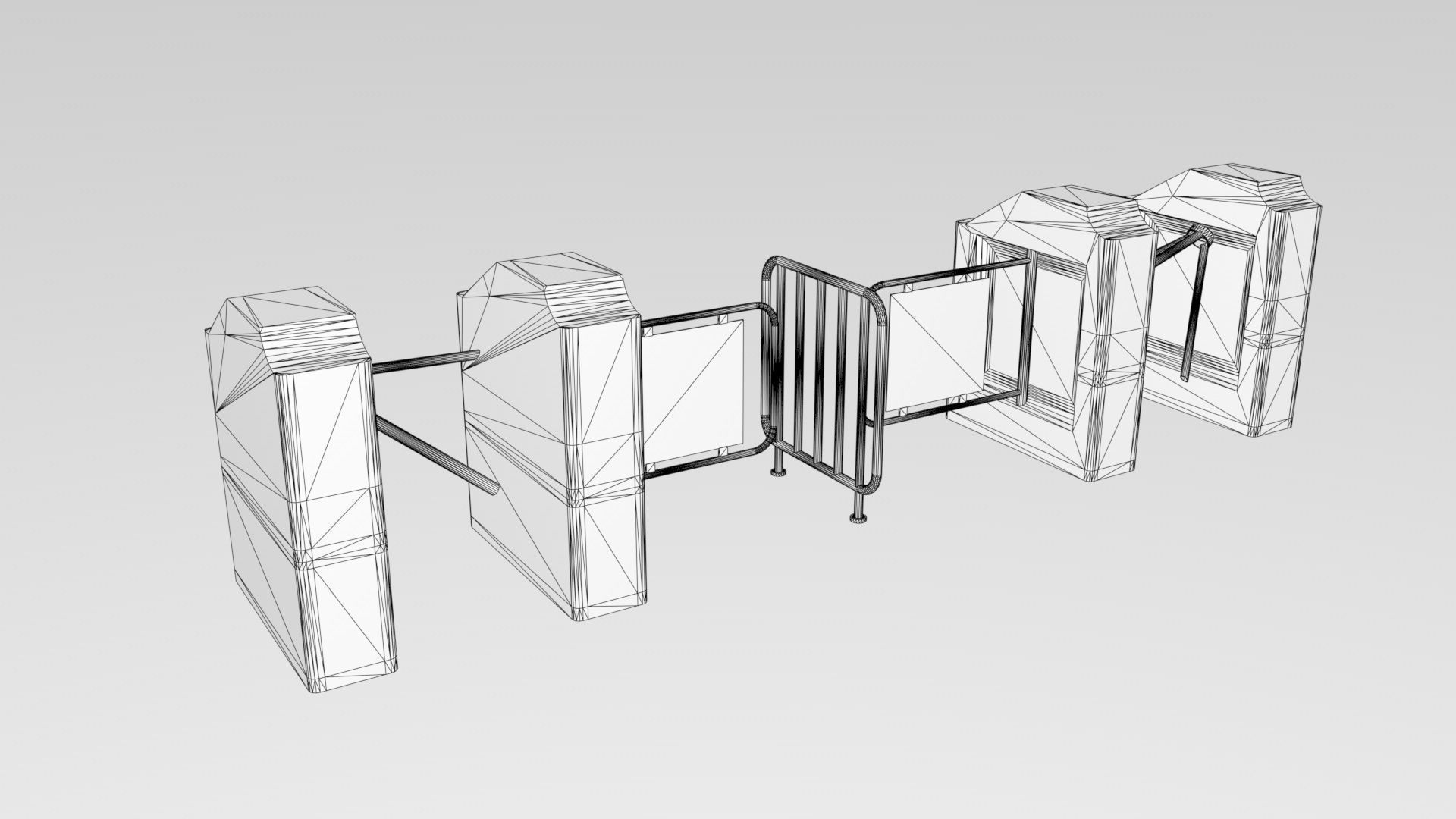 Entrance  Turnstile Gate 3D model 3D model_7