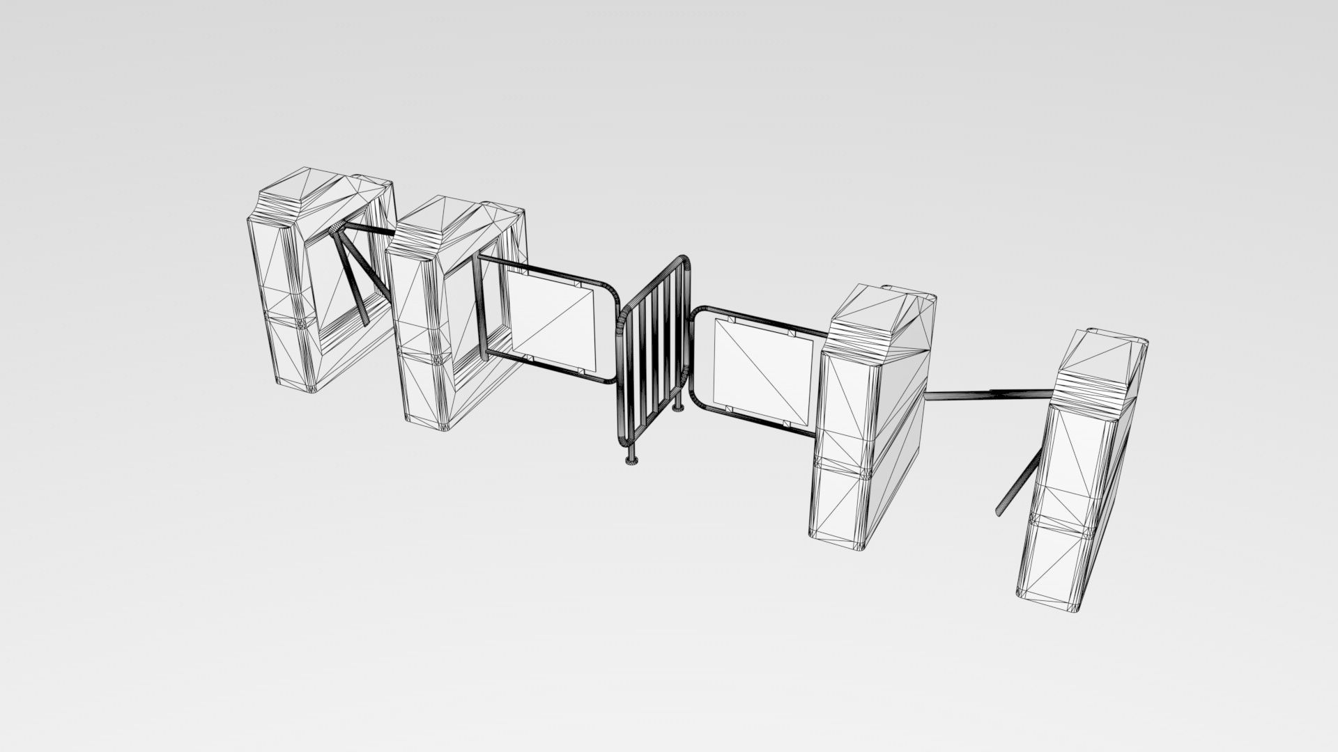 Entrance  Turnstile Gate 3D model 3D model_8
