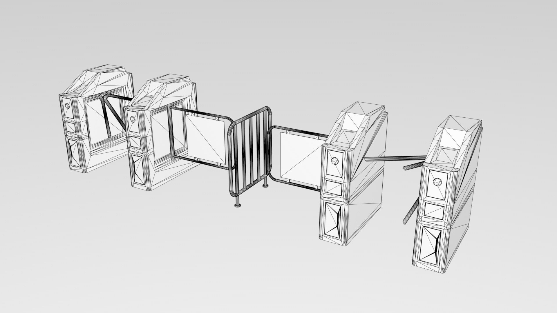 Entrance  Turnstile Gate 3D model 3D model_6
