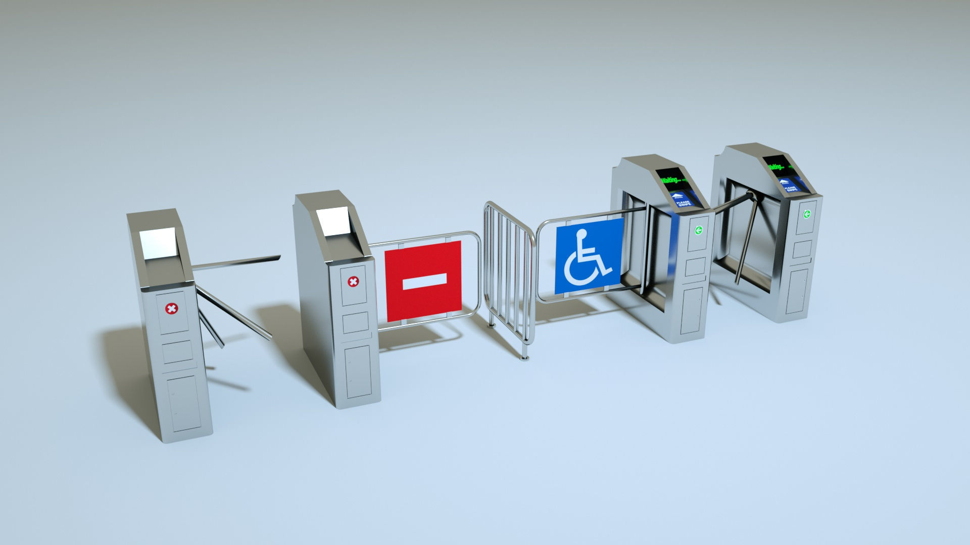 Entrance  Turnstile Gate 3D model 3D model_1