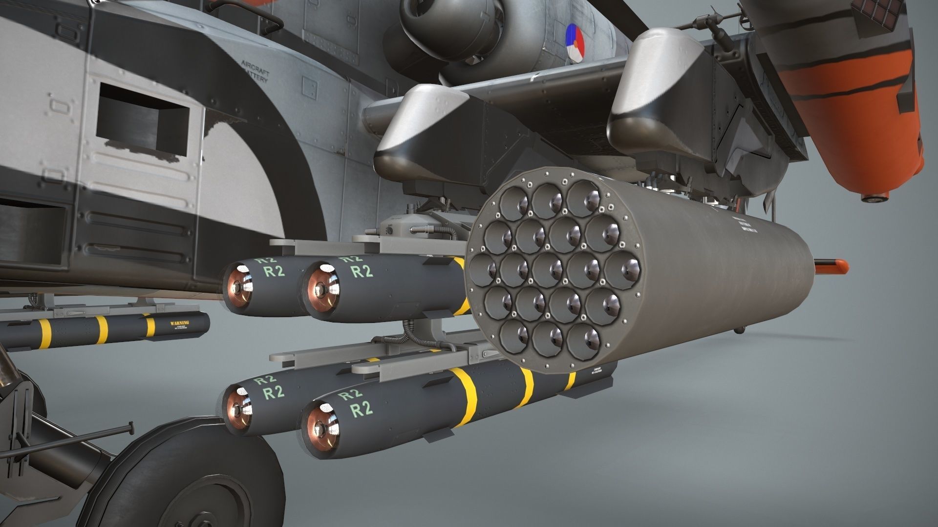 Apache AH-64D Royal Netherlands Airforce Complex  Animation Low-poly 3D model_12