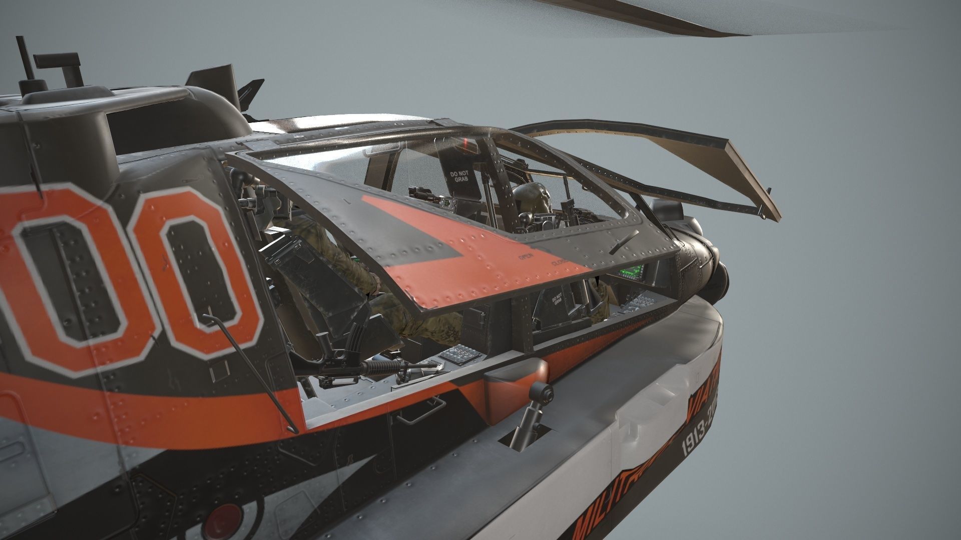 Apache AH-64D Royal Netherlands Airforce Complex  Animation Low-poly 3D model_16